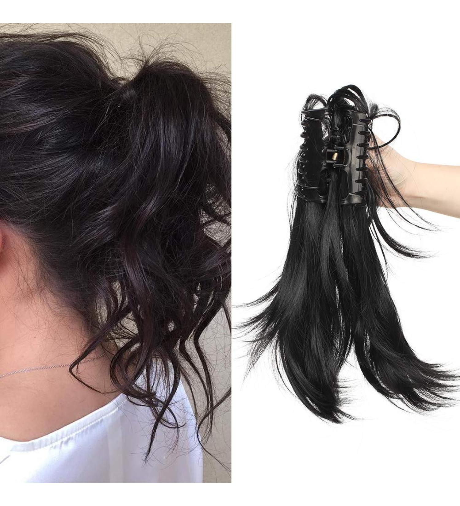 SEGO Ponytail Extension Hairpiece - Realistic Braid Hair Extension with Butterfly Clip - Black 95g (30cm) for Glamorous Hairstyles - Buy Online on GoSupps.com