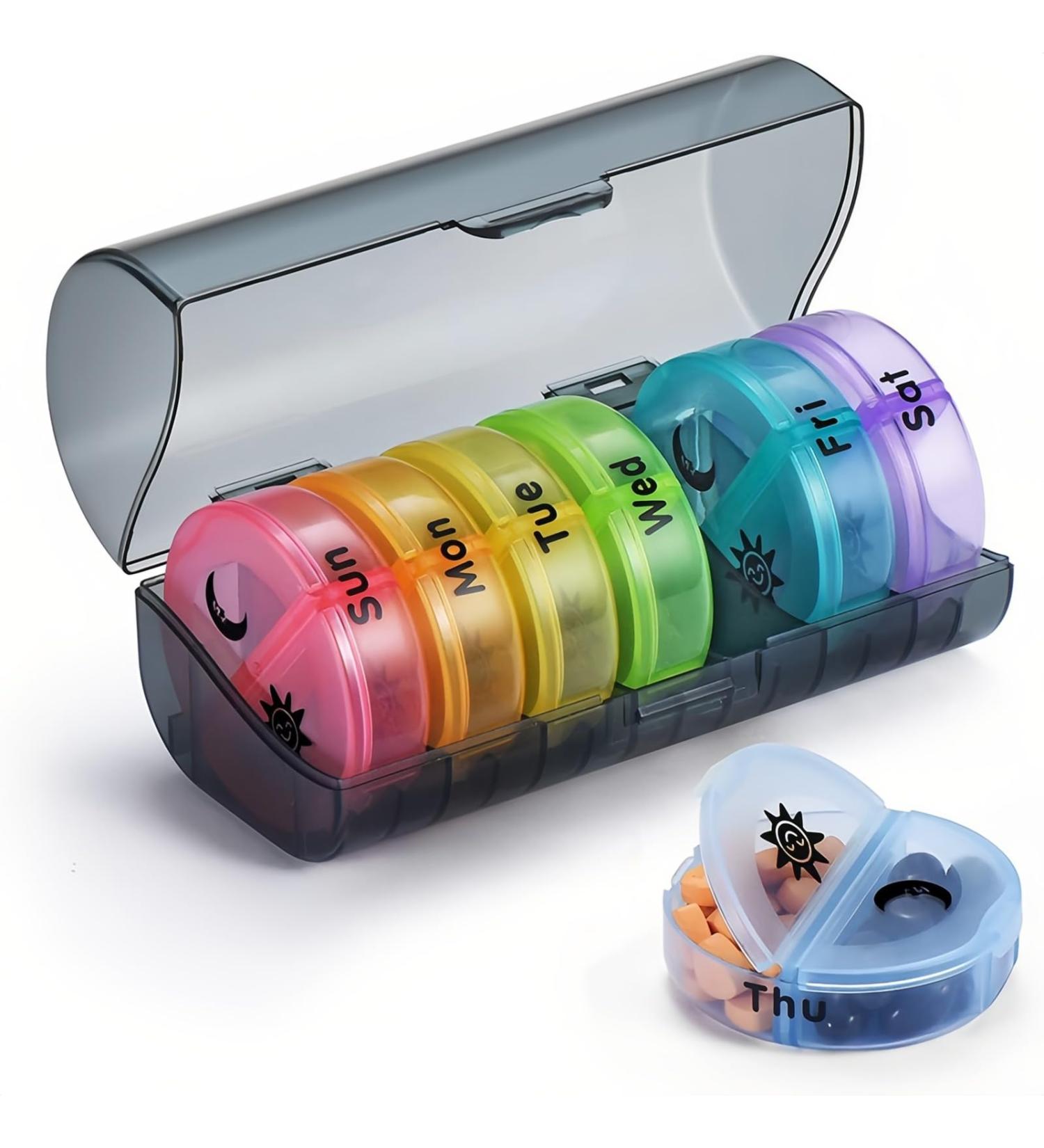 Travel Medicine Organizer Box - Moisture-Proof Pill Container for Vitamins & Supplements | Portable & Easy to Clean | Large Compartment - Black - Buy Online on GoSupps.com