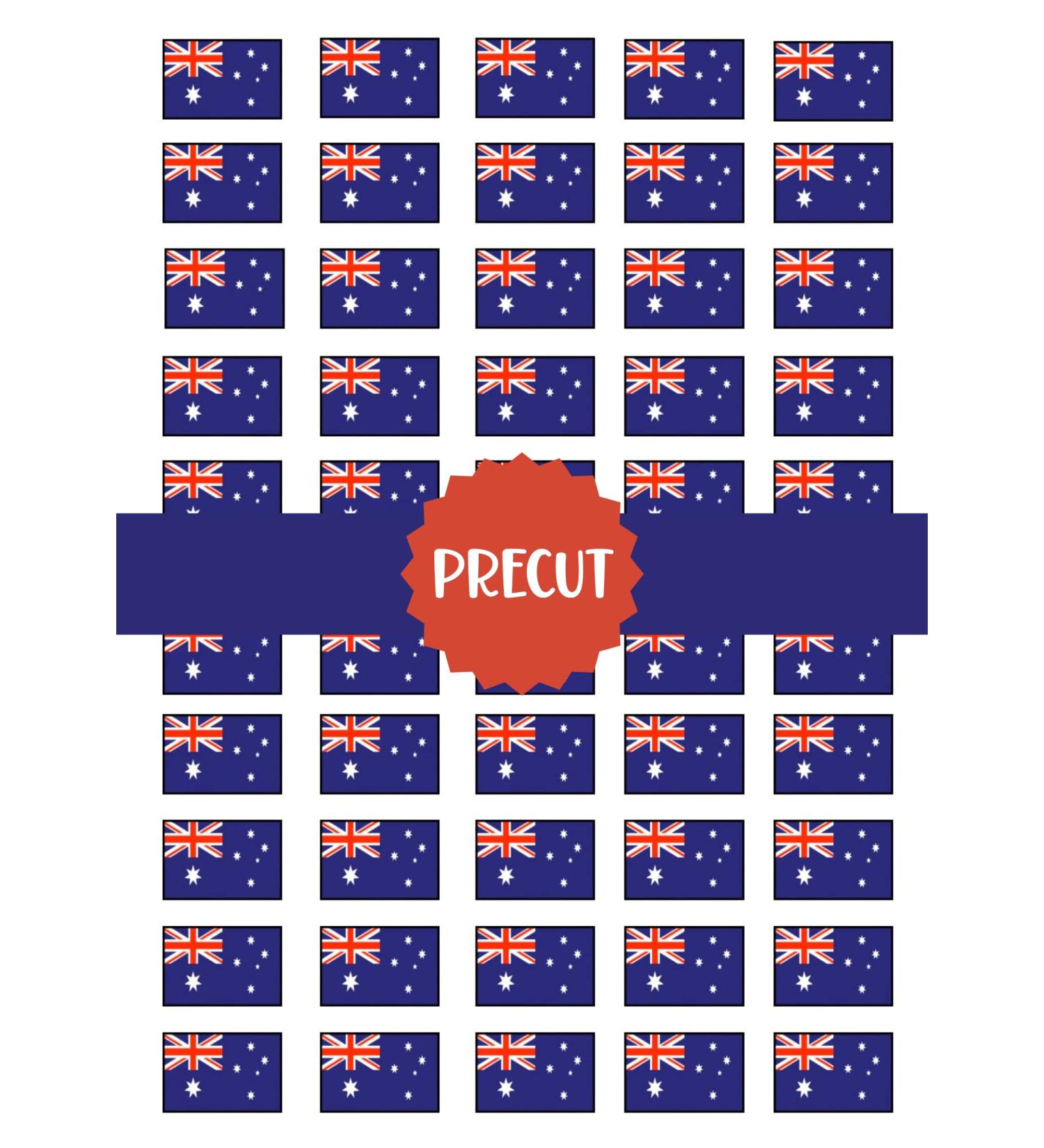 48 PRECUT Australian Flag Edible Mini Cupcake Toppers Edible Mini Cupcake Toppers - Premium Thickness SWEETENED Vanilla - Wafer Card disc Cake Decorations - Buy Online on GoSupps.com
