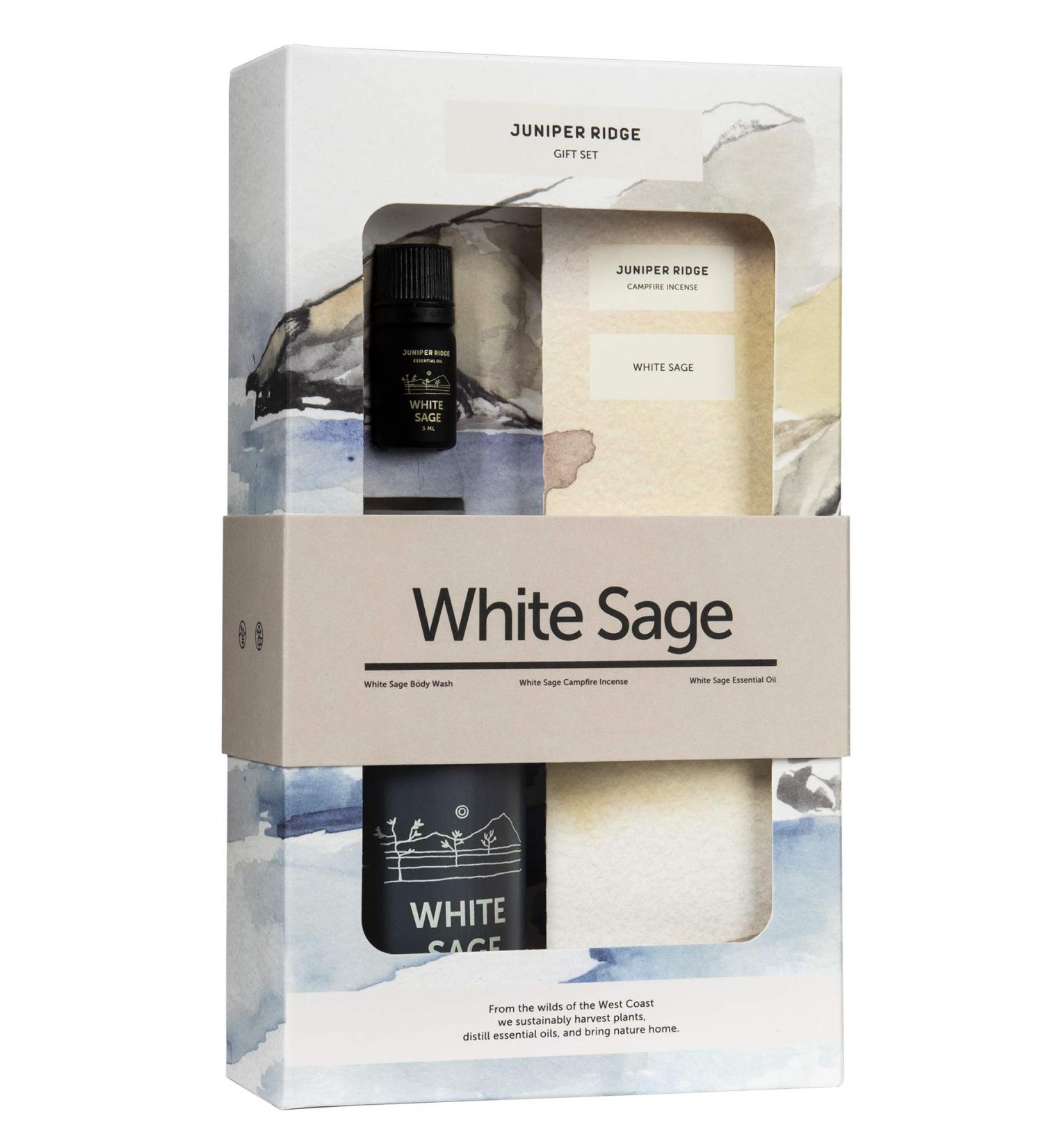 Juniper Ridge Gift Set - Includes Body Wash Incense & Essential Oil - 3-in-1 - All Natural - Multi-Use - White Sage - 8 Ounce Body Wash 5 Millilitre Essential Oil 20 Incense Sticks - Buy Online on GoSupps.com