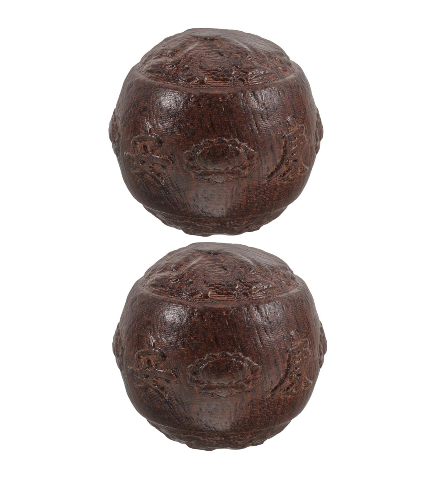 Fomiyes Wooden Hand Massage Balls - Stress Relief & Hand Exercise | Premium Walnut & Ceramic Relaxation Balls - Buy Online on GoSupps.com