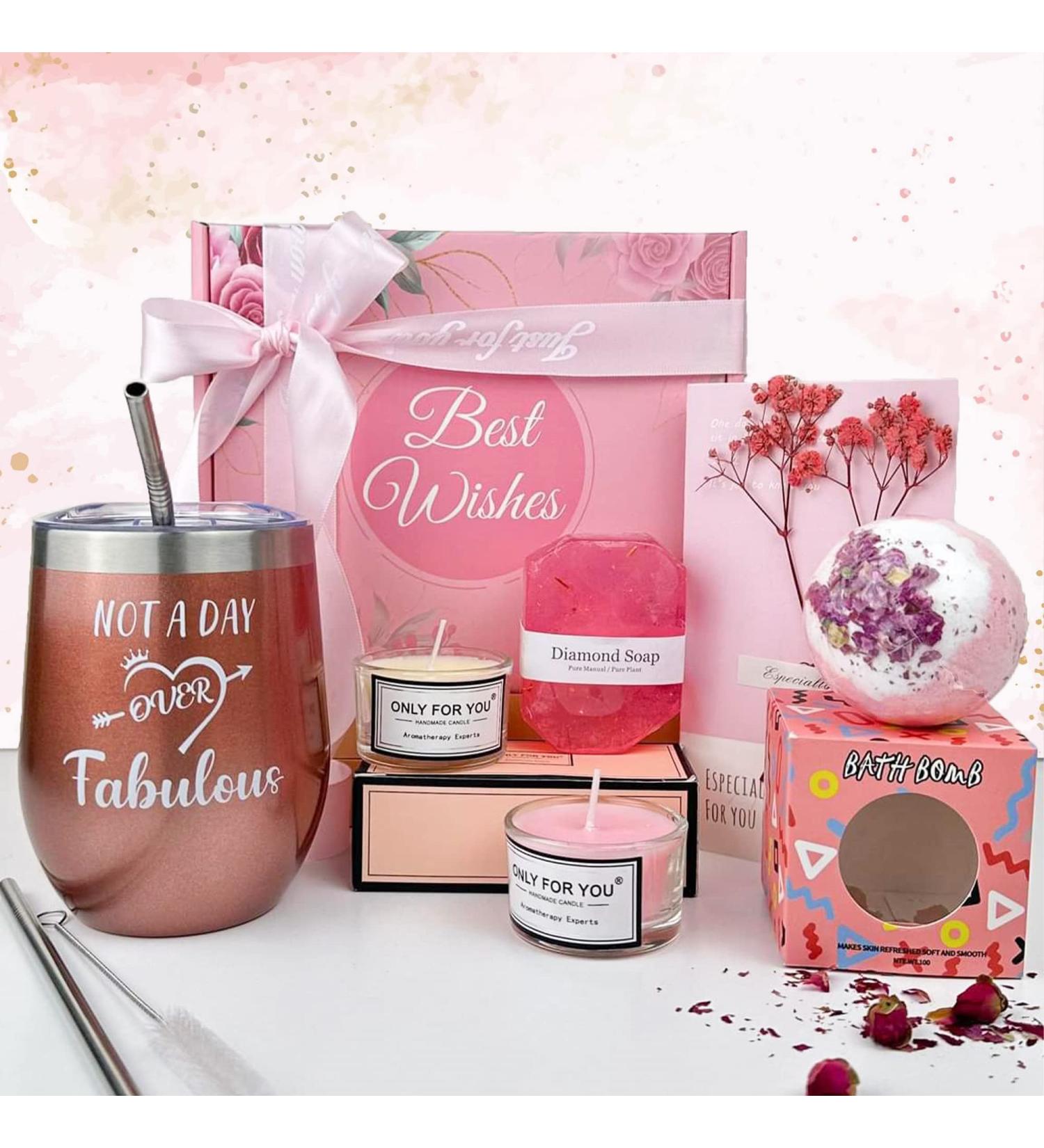 Spa Gift Set for Women | Soy Wax Scented Candles, Bath Bomb, Tumbler | Birthday & Valentine's Day Gifts for Her - Girlfriend, Mom, Sister, Wife, Daughter, BFF - Buy Online on GoSupps.com