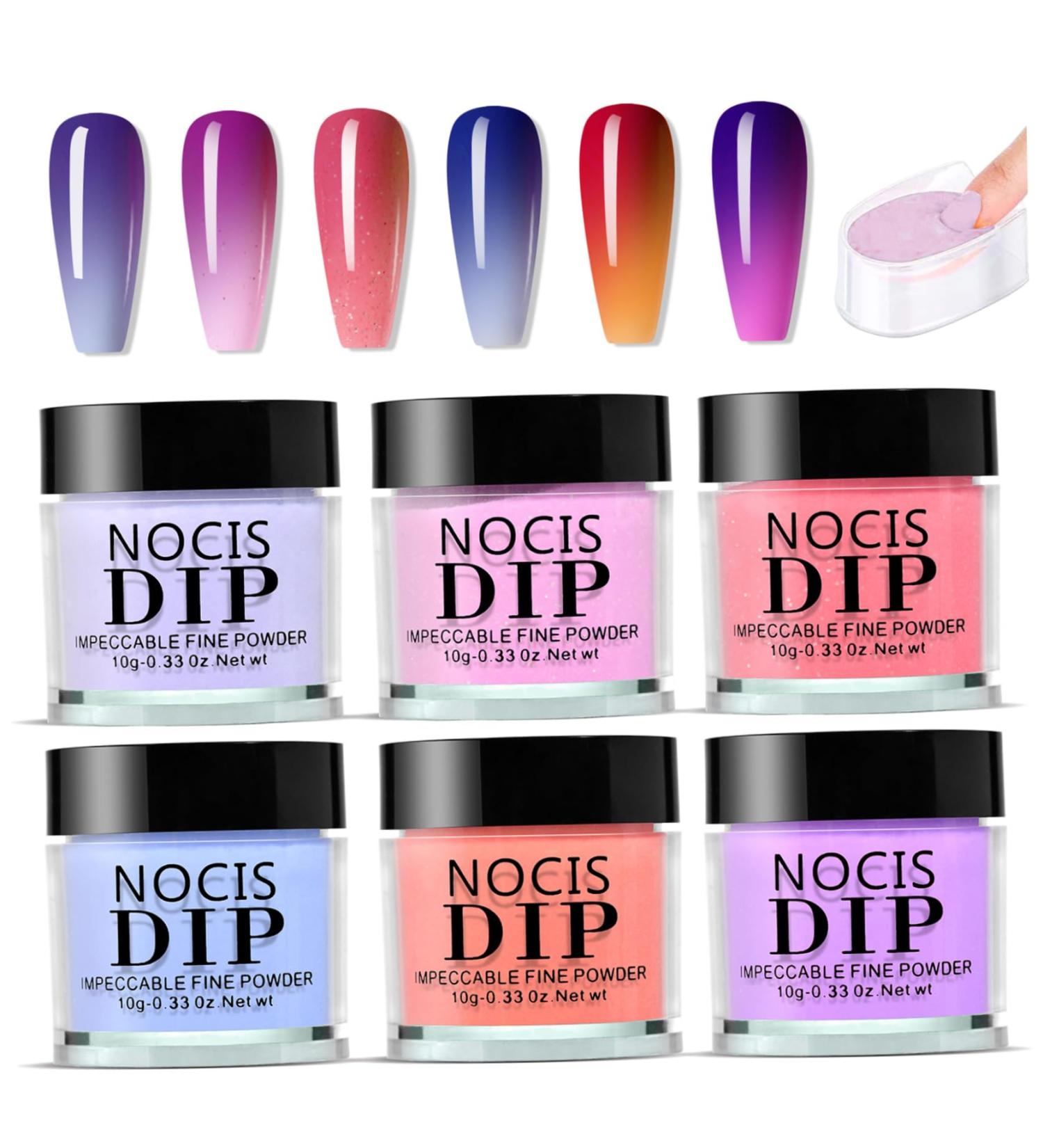 6pcs Dip Powder 6 couleurs en acrylique Piche de trempette ongles Pas de lampe UV/LED requise Kit bricolage s chage s chage pour les d butants pour les d butants Manucure - Buy Online on GoSupps.com