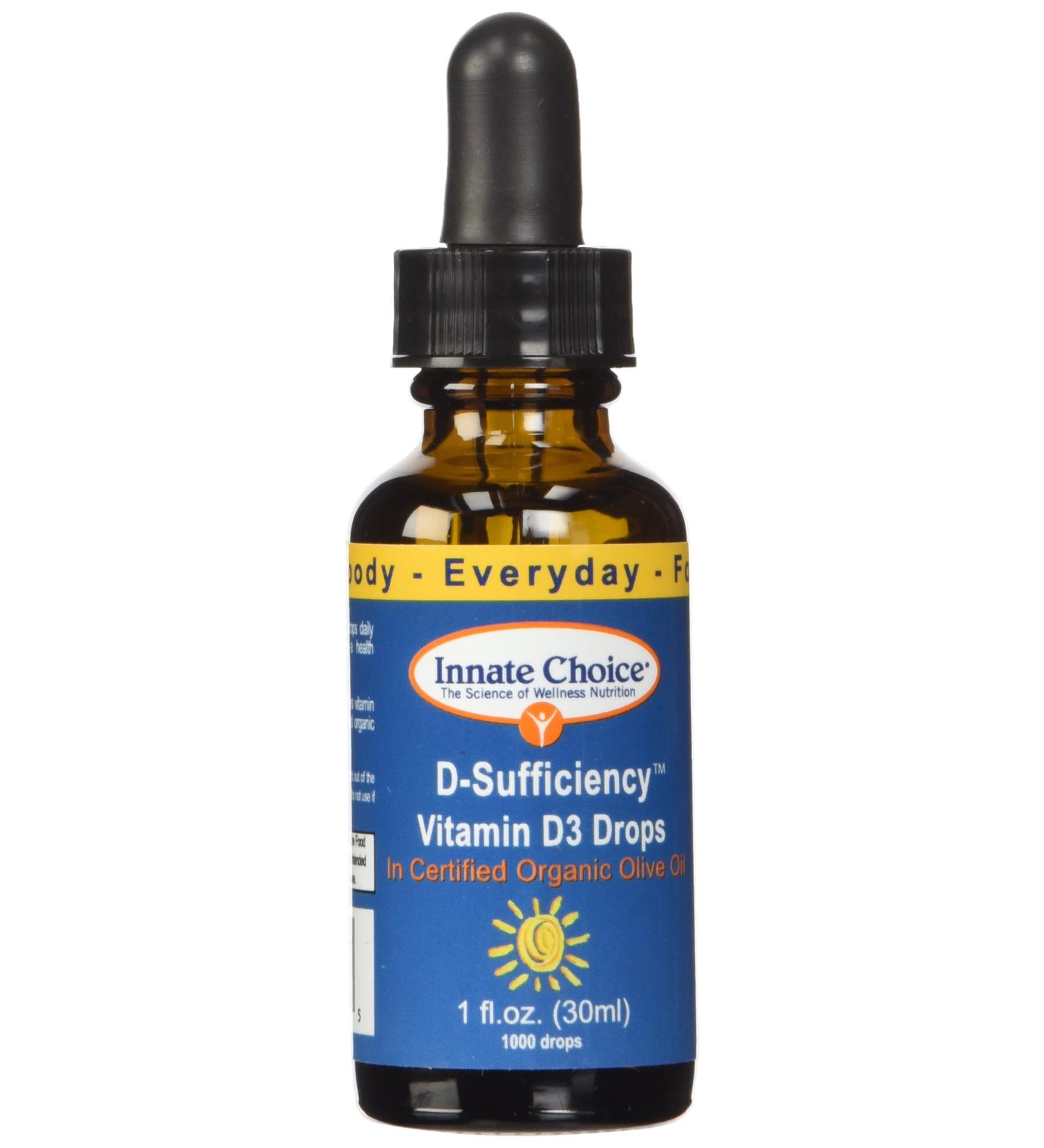 Innate Choice D Sufficiency Liquid Vitamin D3 1oz - Pure & Potent D3 Supplement - Buy Online on GoSupps.com