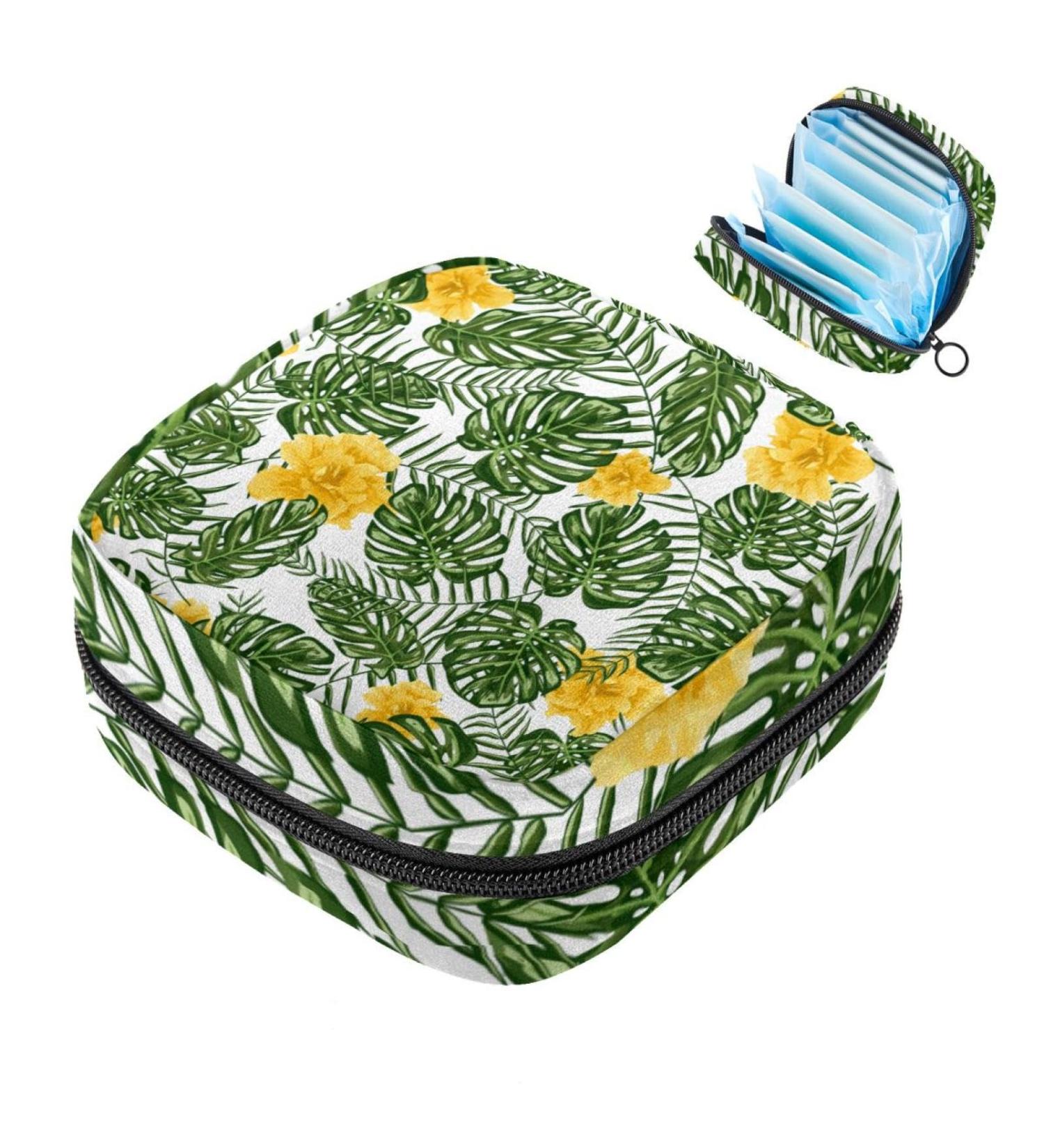 Shop Tropical Green Leaf Women's Binding Bags - Large Menstrual Cup Pocket Zippered Periodic Insoles Panty Lip Inlays & Tampons - Multicolor 4.7x6.6x6.6 | International Shipping Available - Buy Online on GoSupps.com