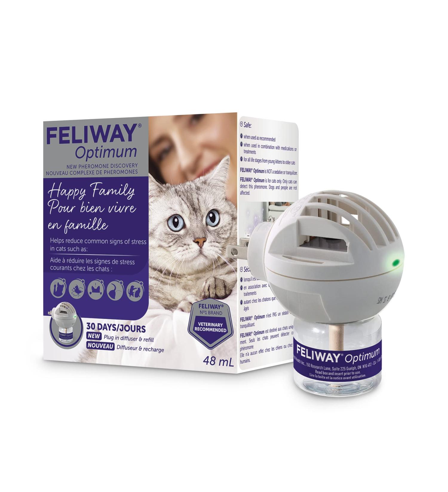 FELIWAY Optimum 30 Day Starter Kit - Calms Cats Better Than Ever - Helps with More Signs of Cat Stress in More Situations (incl. FELIWAY Cat Diffuser LMH19 & 1 x Refill D921) - Buy Online on GoSupps.com