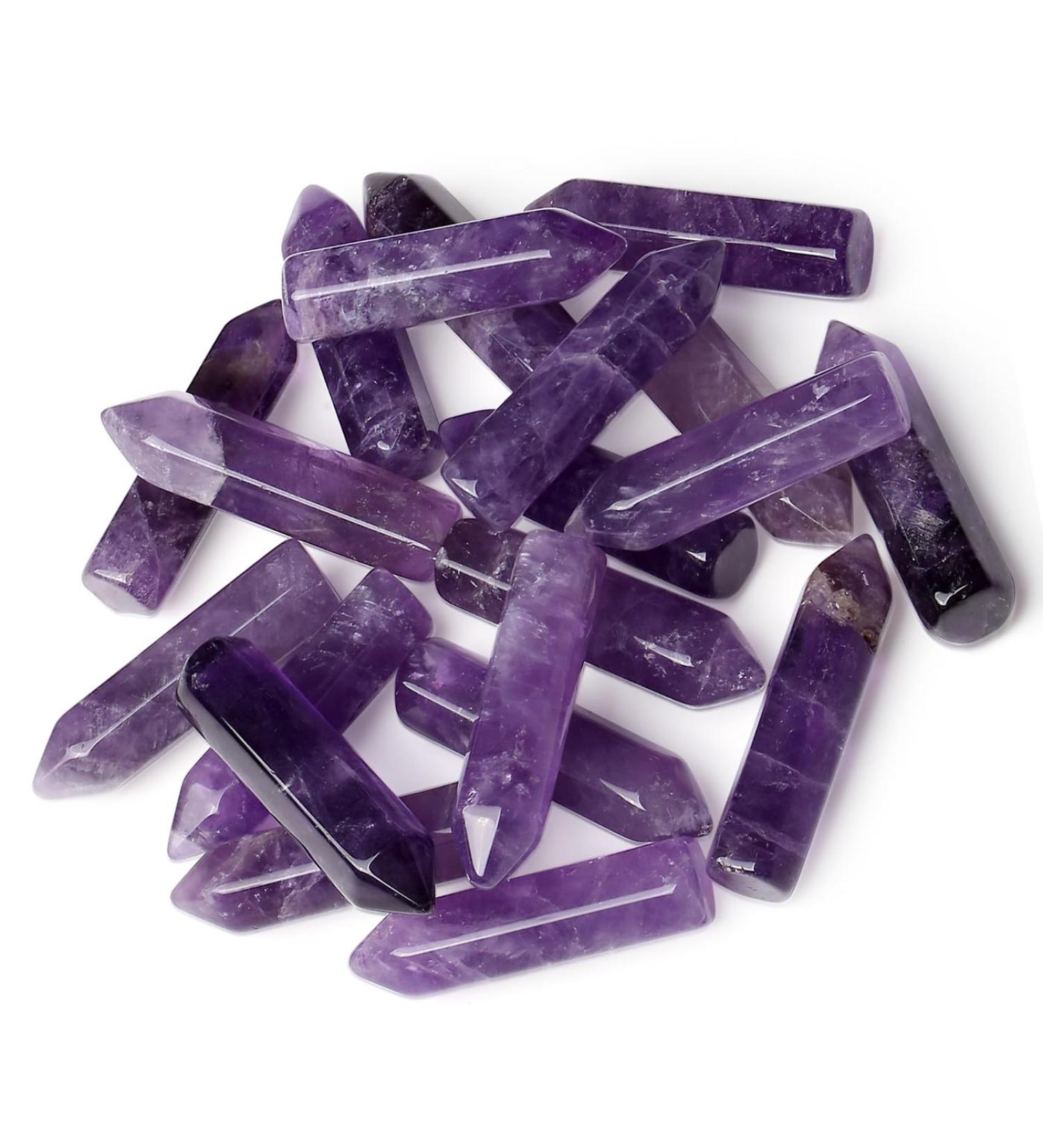 MAIBAOTA Amethyst Healing Crystals Gifts Wands Hexagonal Pointed Gemstones Set Bulk for Women Beginner Chakra Stones Nature Reiki Spiritual Energy Balancing Protection Crystal 10pcs - Buy Online on GoSupps.com