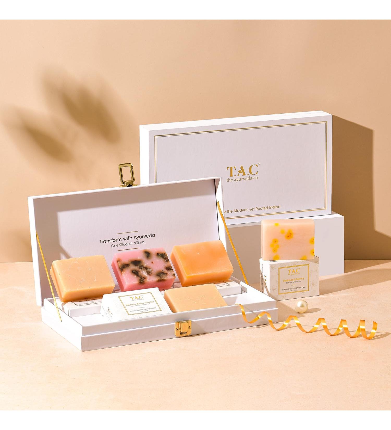 Luxe Handcrafted Bathing Bar Gifting Set | Premium 5 Soap Collection for Glow & Hydration - Perfect Gift Idea - Buy Online on GoSupps.com