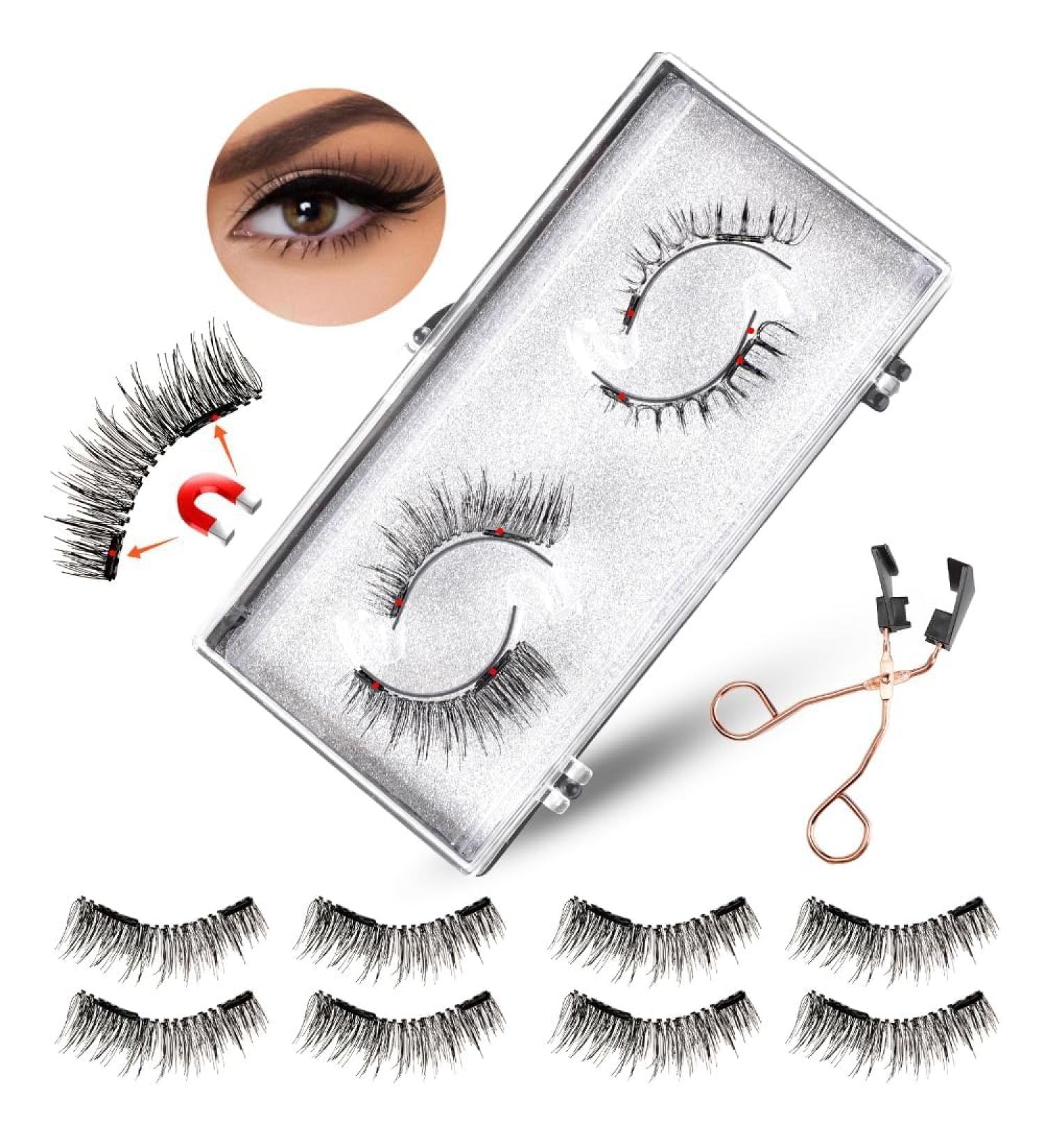 Buy Dual Magnetic Eyelashes - No Eyeliner or Glue Needed | 3D Natural Look Easy to Wear & Reusable | 2 Pairs with Tweezers - International Shipping Available - Buy Online on GoSupps.com