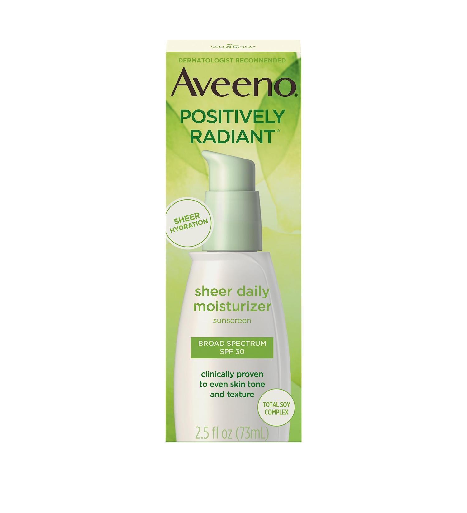 Aveeno Positively Radiant Sheer Daily Moisturizing Lotion SPF 30 for Dry Skin - 2.5 fl. oz - Buy Online on GoSupps.com