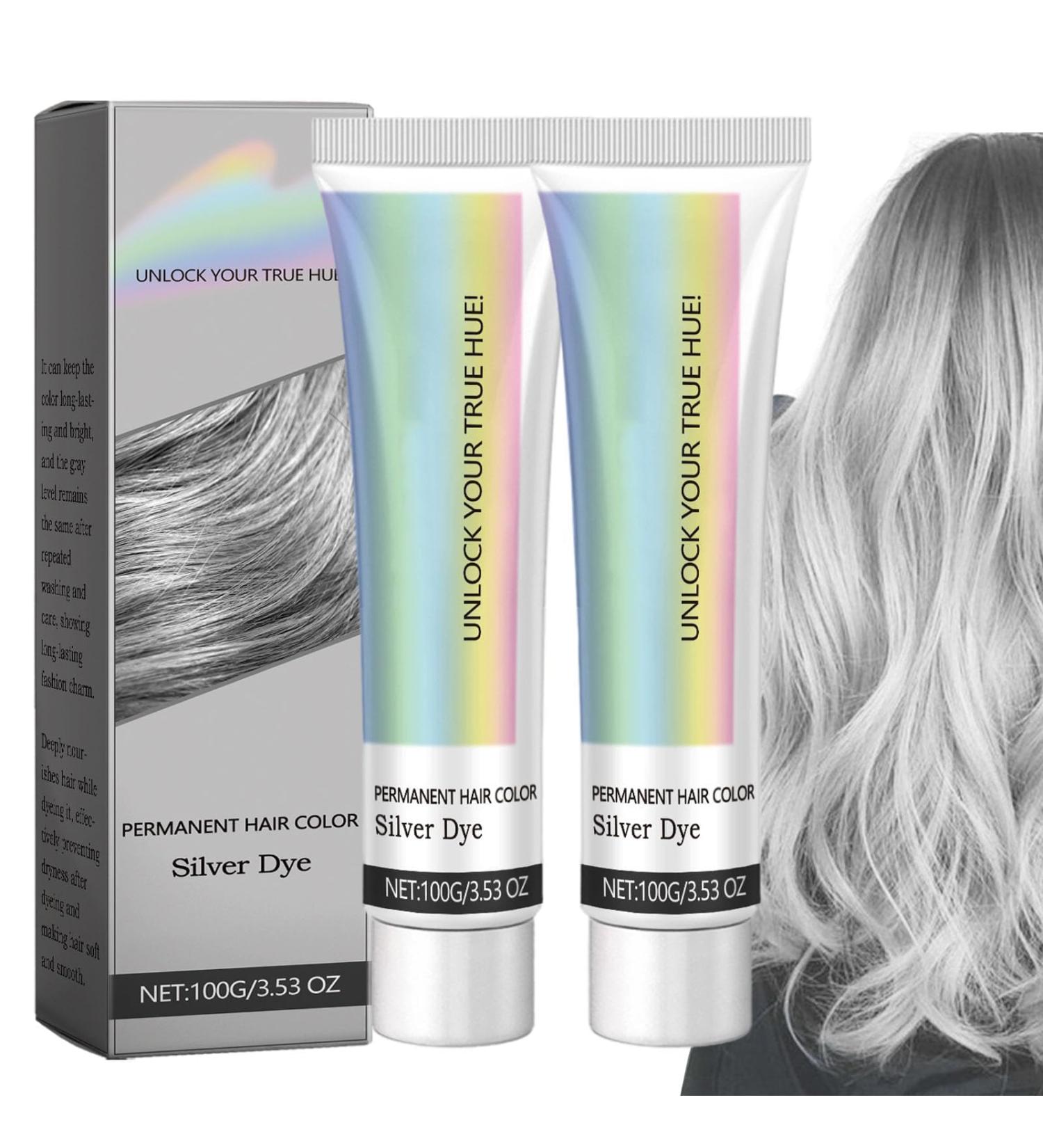 2 in 1 Natural Essence Extract Silver Hair Dye Silver Gray Natural Hair Dye Cream Natural Hair Dye Cream Instant Natural Hair Dye Cream - Buy Online on GoSupps.com