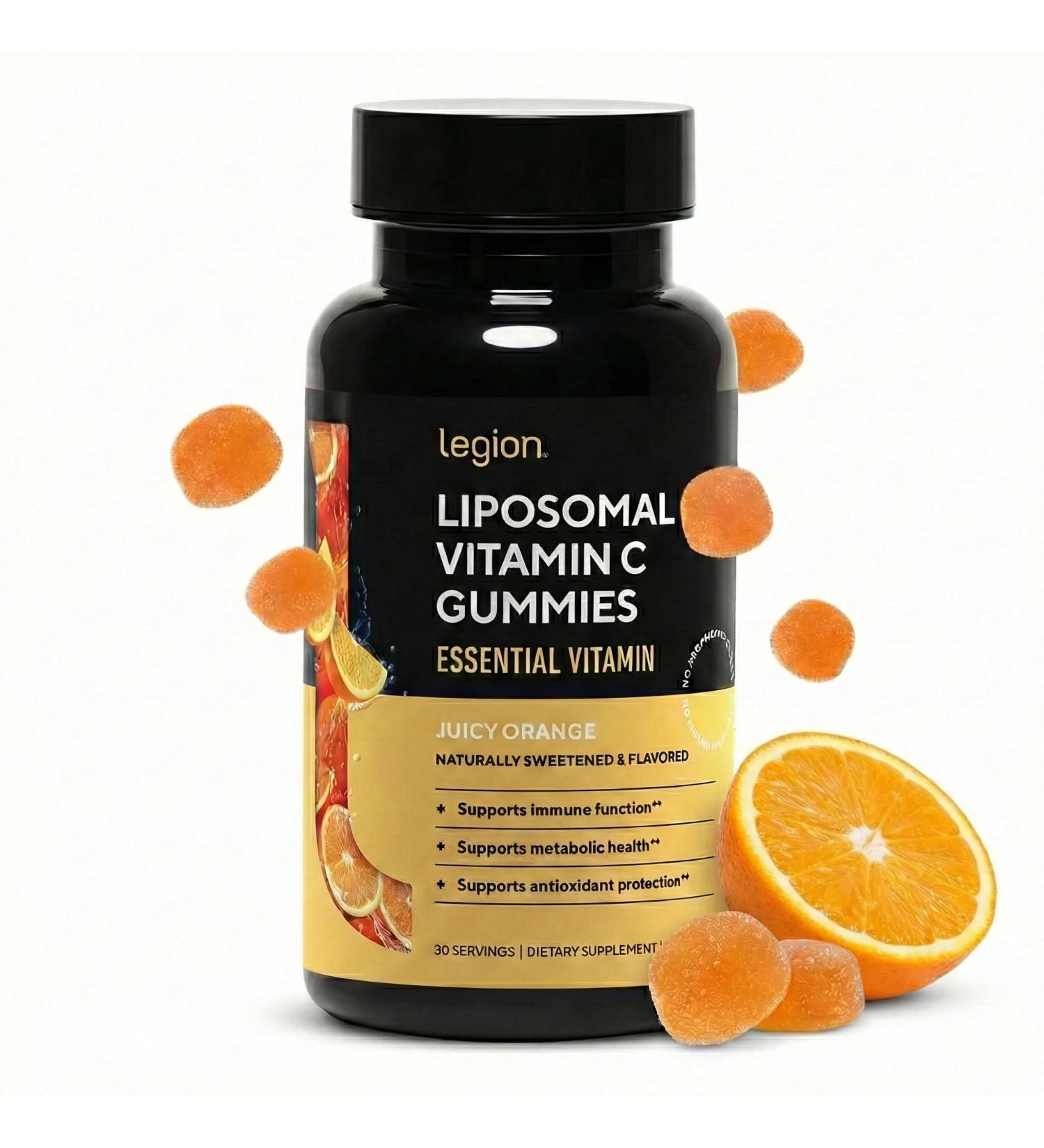 LEGION Liposomal Vitamin C Gummy - High Absorption Liposomal VIT C for Women & Men - Natural Vitamin C Supplements for Immune System Support (60 Gummies) - Buy Online on GoSupps.com