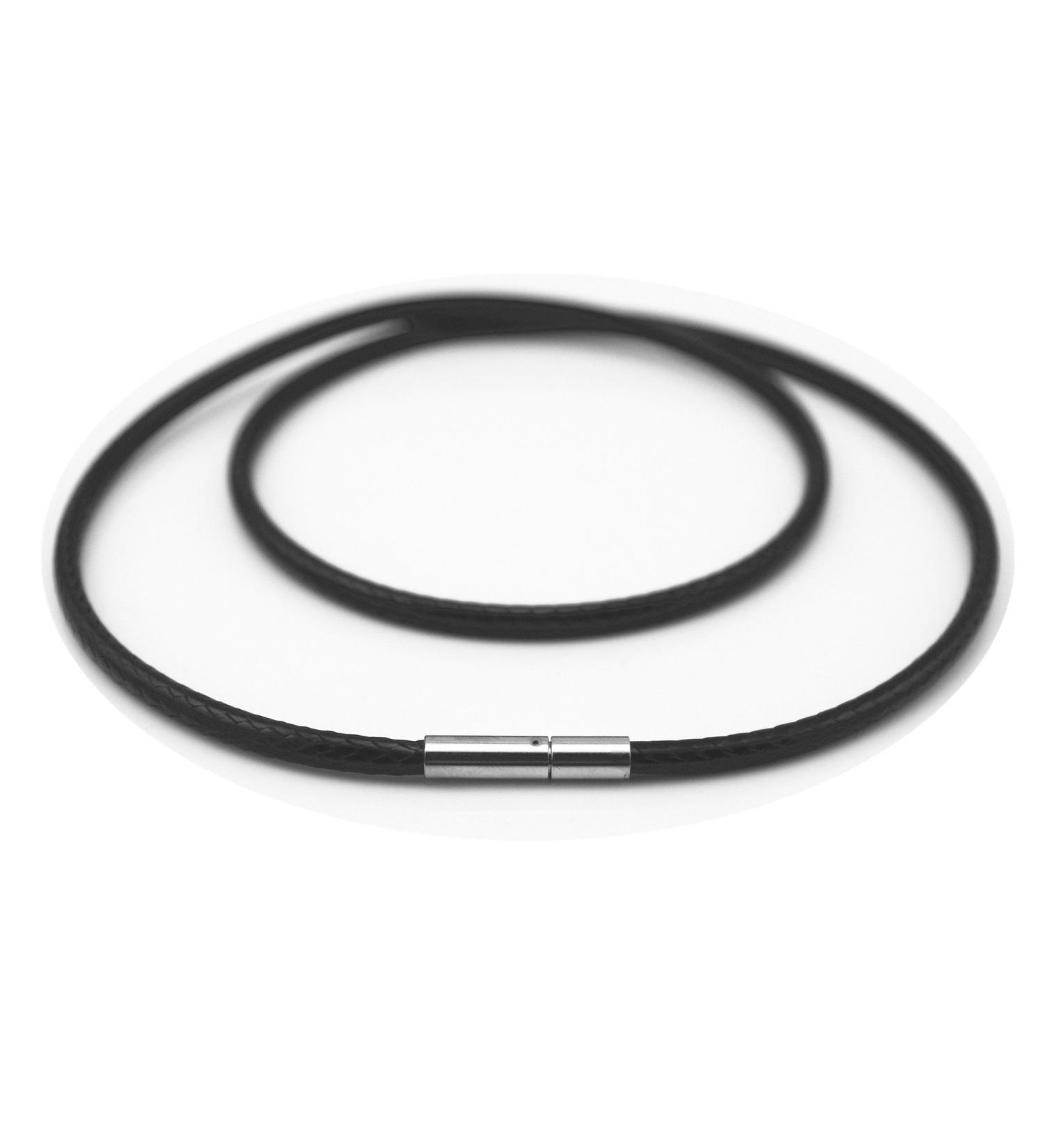 Glory Qin 3mm Black Wax Cord Necklace Rope with Stainless Steel Clasp - 20 Inch - Buy Online on GoSupps.com