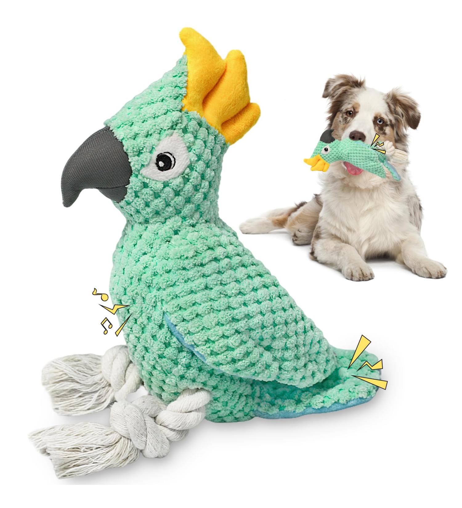 Rosaui Dog Toys | Plush Squeaky Crepe Paper Toys for Puppies & Dogs | Tooth Cleaning & Boredom Relief - Buy Online on GoSupps.com