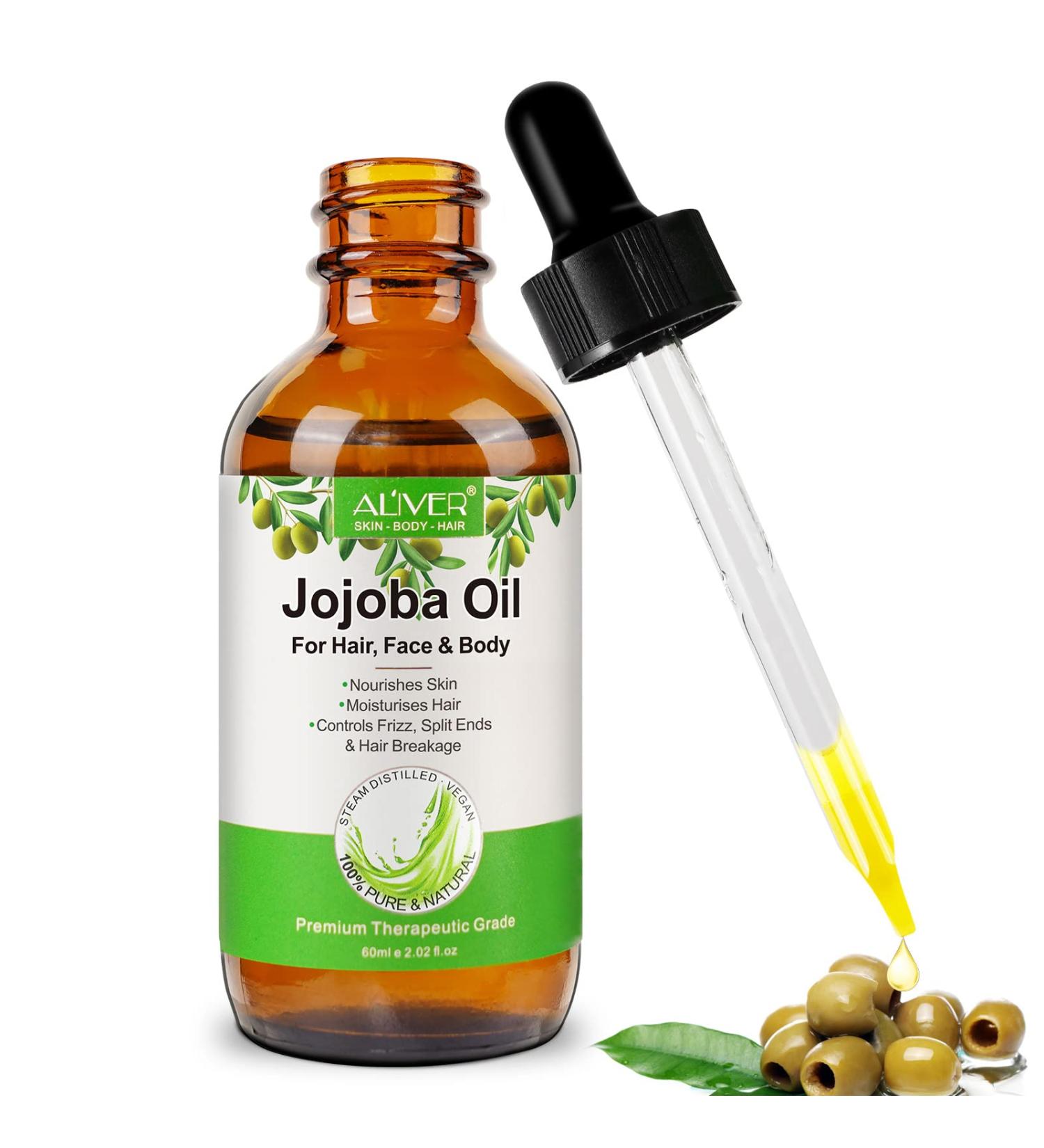 Organic Jojoba Oil 60ml - 100% Pure Cold-Pressed for Hair Face & Body | Vitamin E Rich Cruelty-Free Jojoba Oil - Buy Online on GoSupps.com