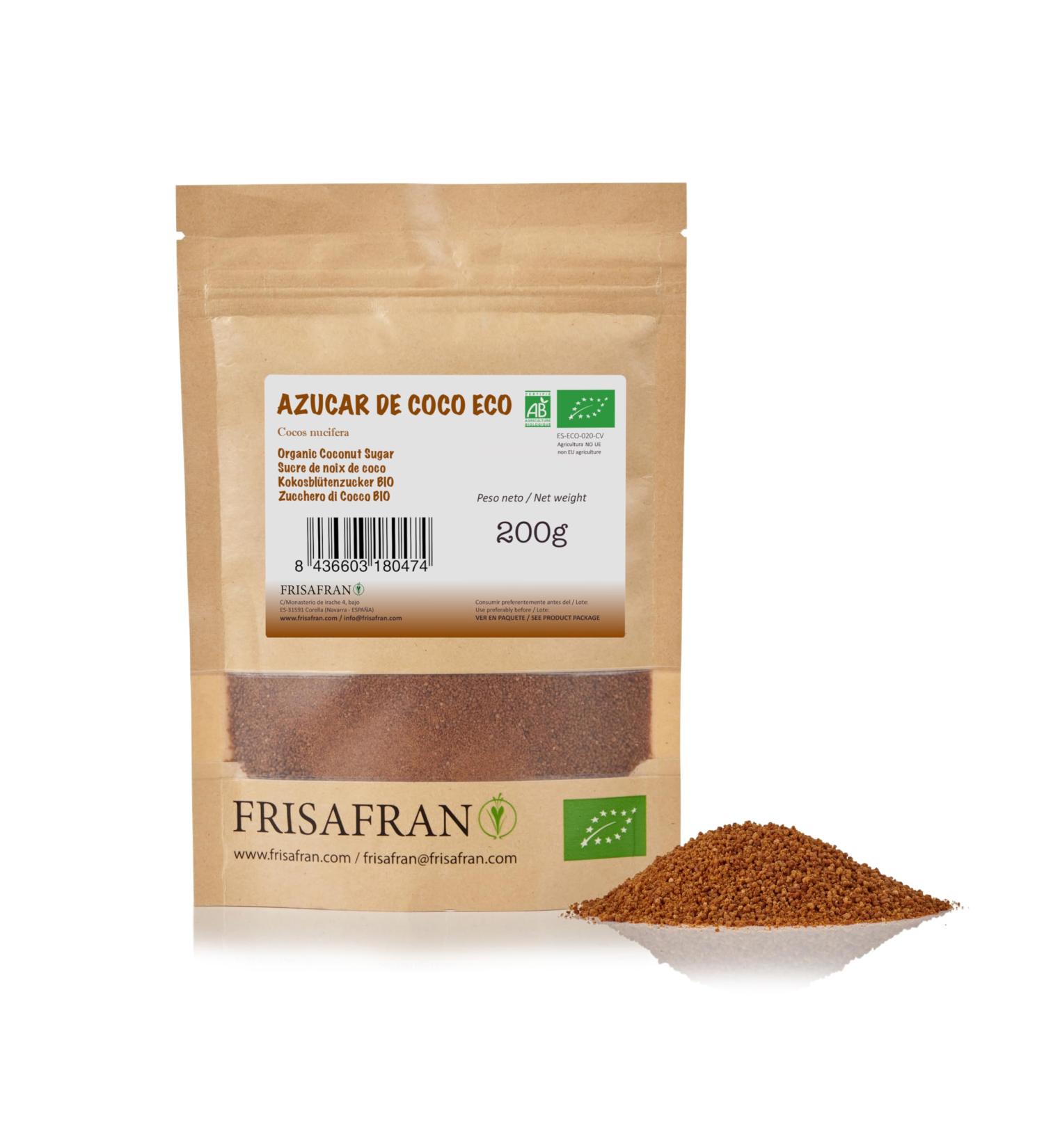 Frisafran Organic Coconut Blossom Sugar - 200g | Natural Sweetener & Healthier Alternative - Buy Online on GoSupps.com