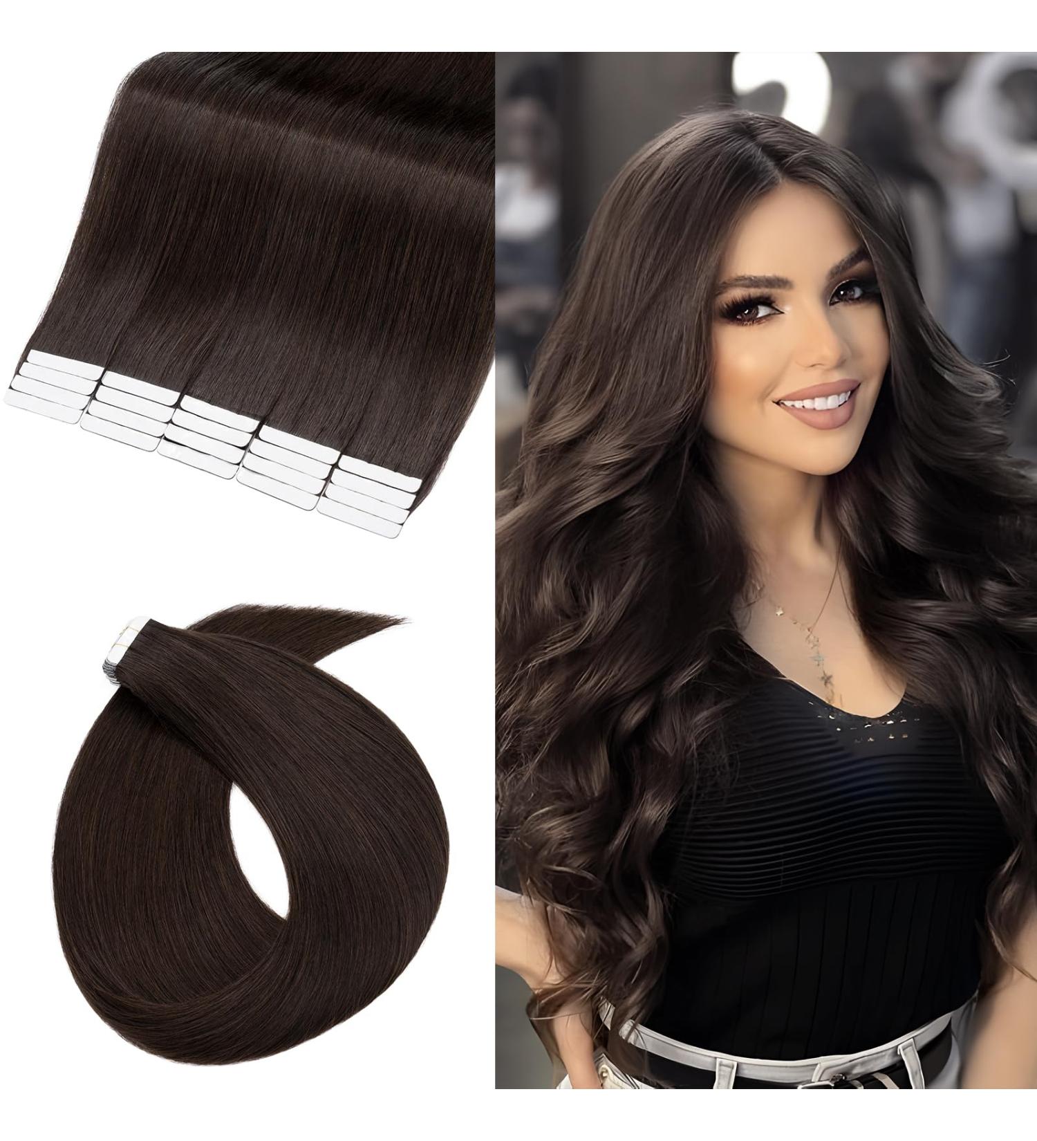 UK Fashion Shop Human Hair Tape In Extensions 2g/40pcs - 80g Remy Tape 35cm - #1 Black - Buy Online on GoSupps.com