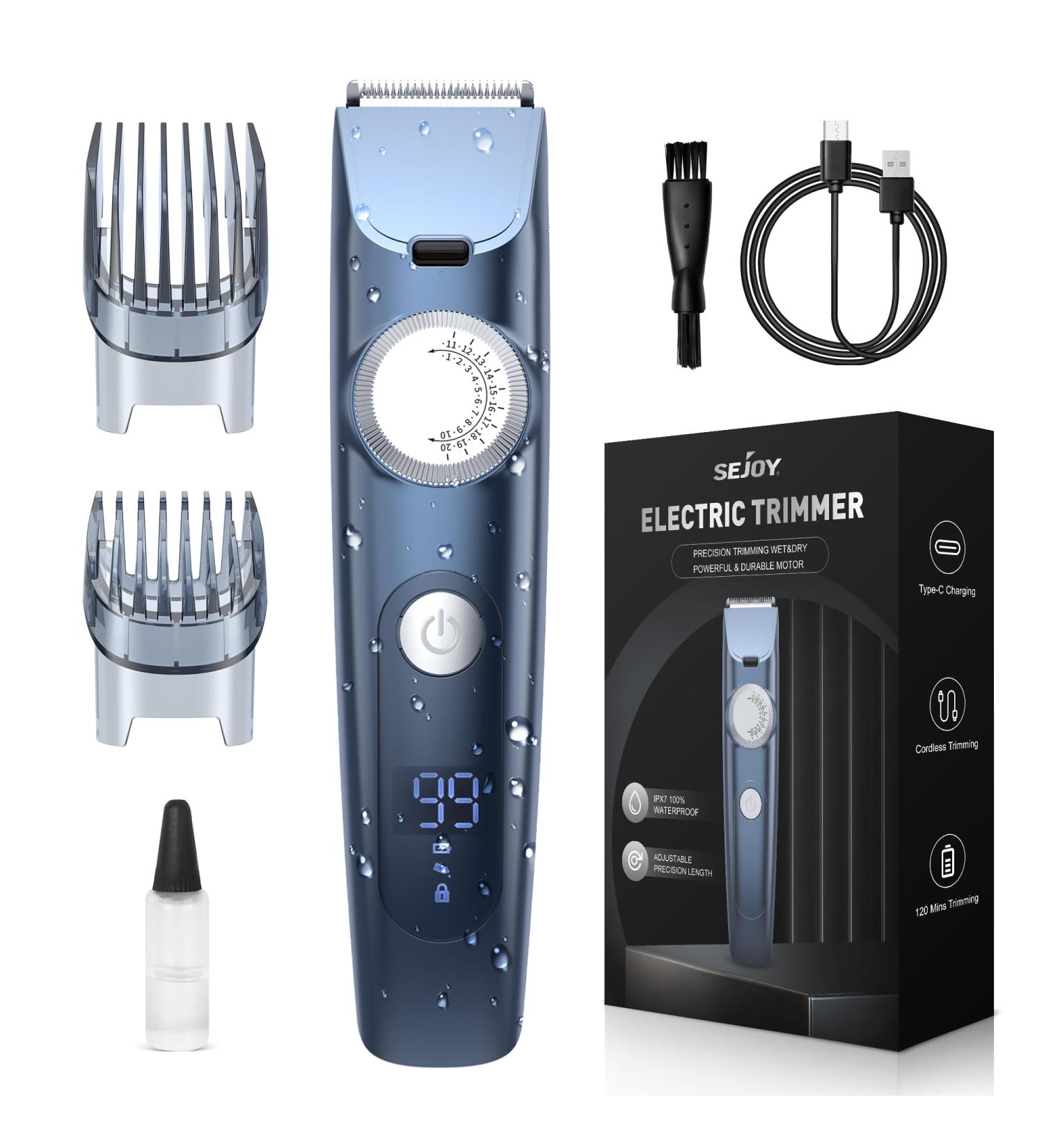 Sejoy Cordless Beard Trimmer for Men & Women - LED Hair Clipper for Mustache & Body Hair Cutting - Blue Z-blue - Buy Online on GoSupps.com