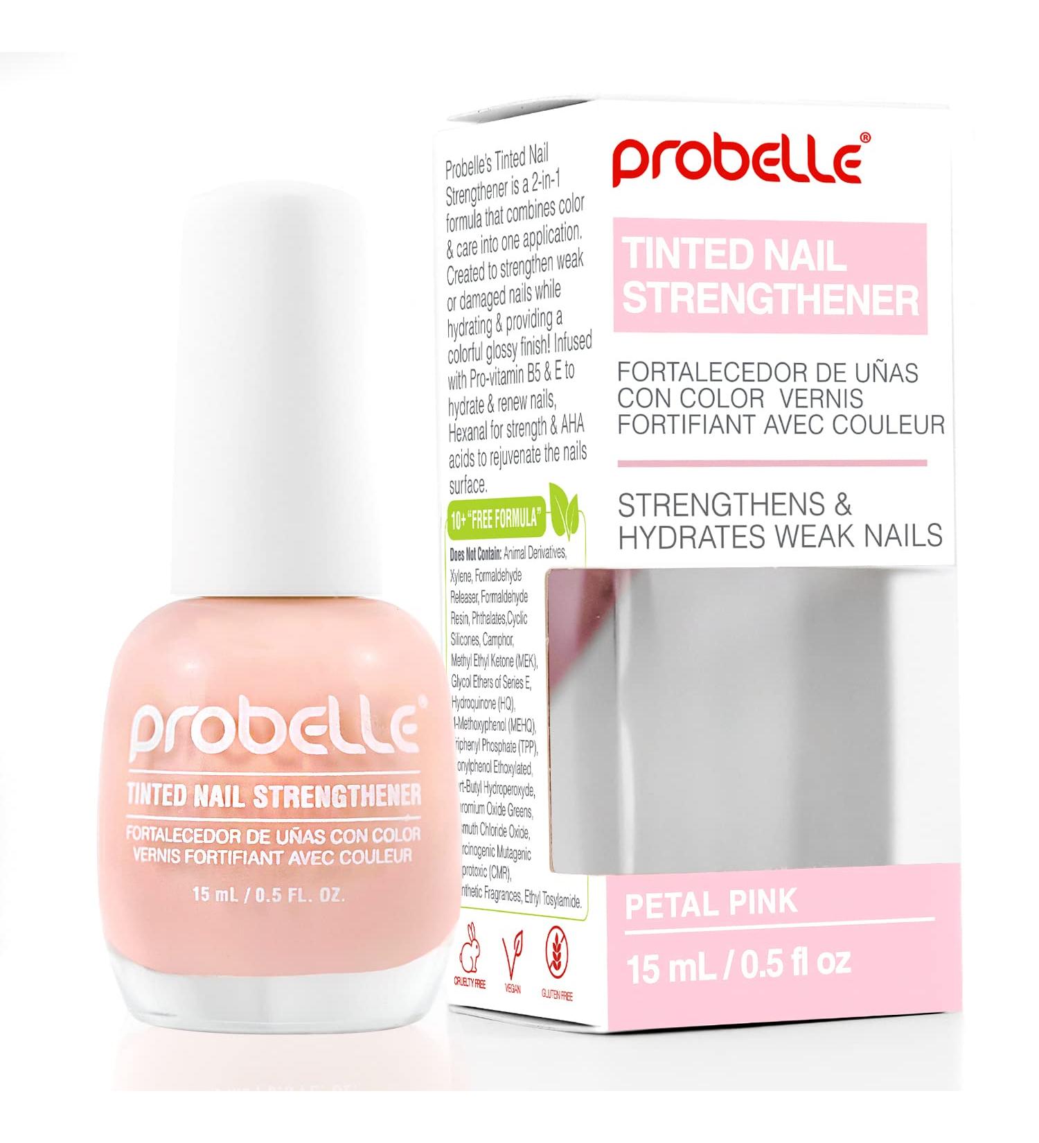 Probelle Tinted Nail Strengthener Nail Strengthening Treatment Nail Growth and Repair Stops Peeling Splits Chips Cracks and Strengthens Nails (Petal Pink) - Buy Online on GoSupps.com