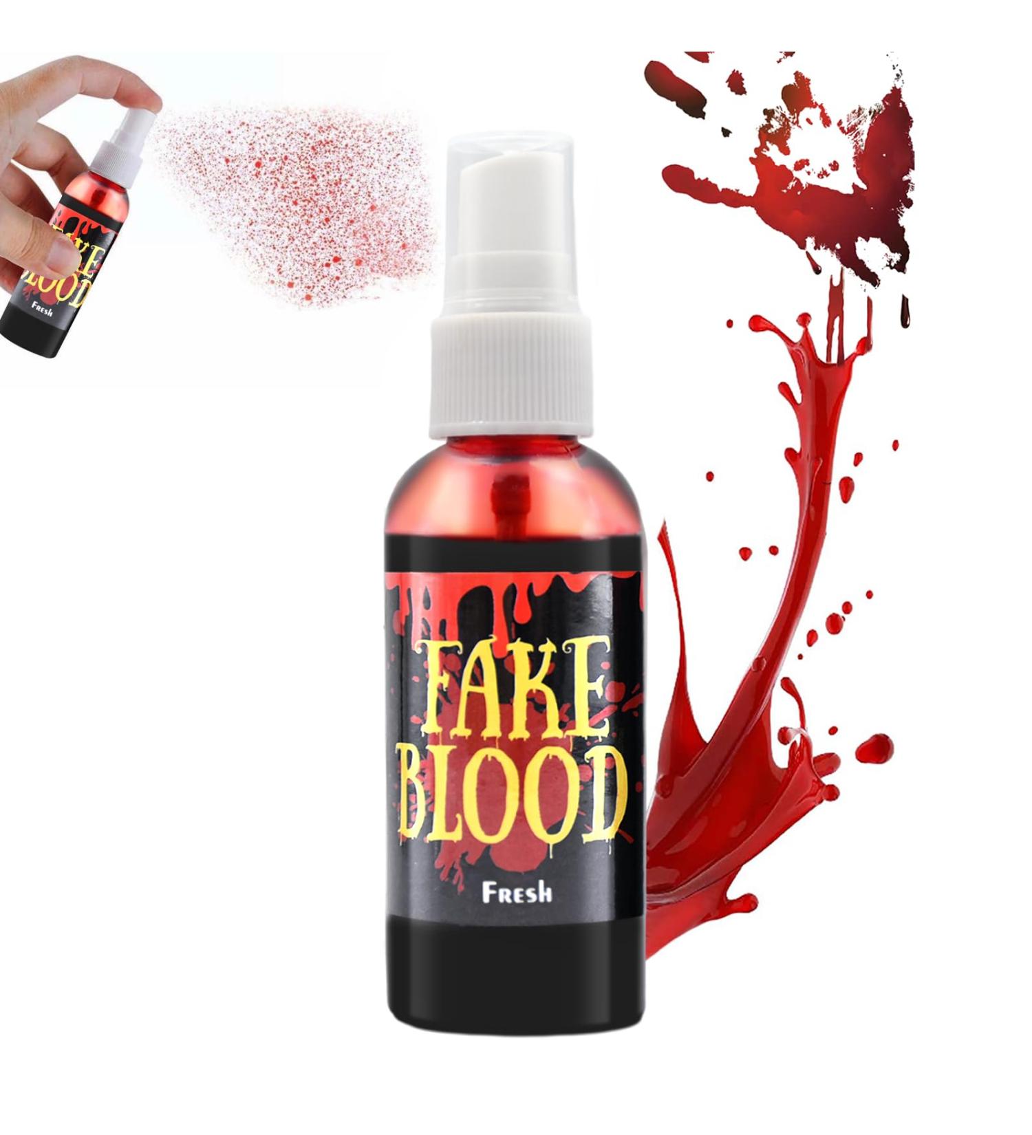 2.1oz Halloween Fake Blood Spray Realistic Washable New Fresh Blood Splatter Liquid Blood for Zombie Vampire Monster SFX Makeup Cosplay Costume Accessories Stage Party Supplies - Buy Online on GoSupps.com