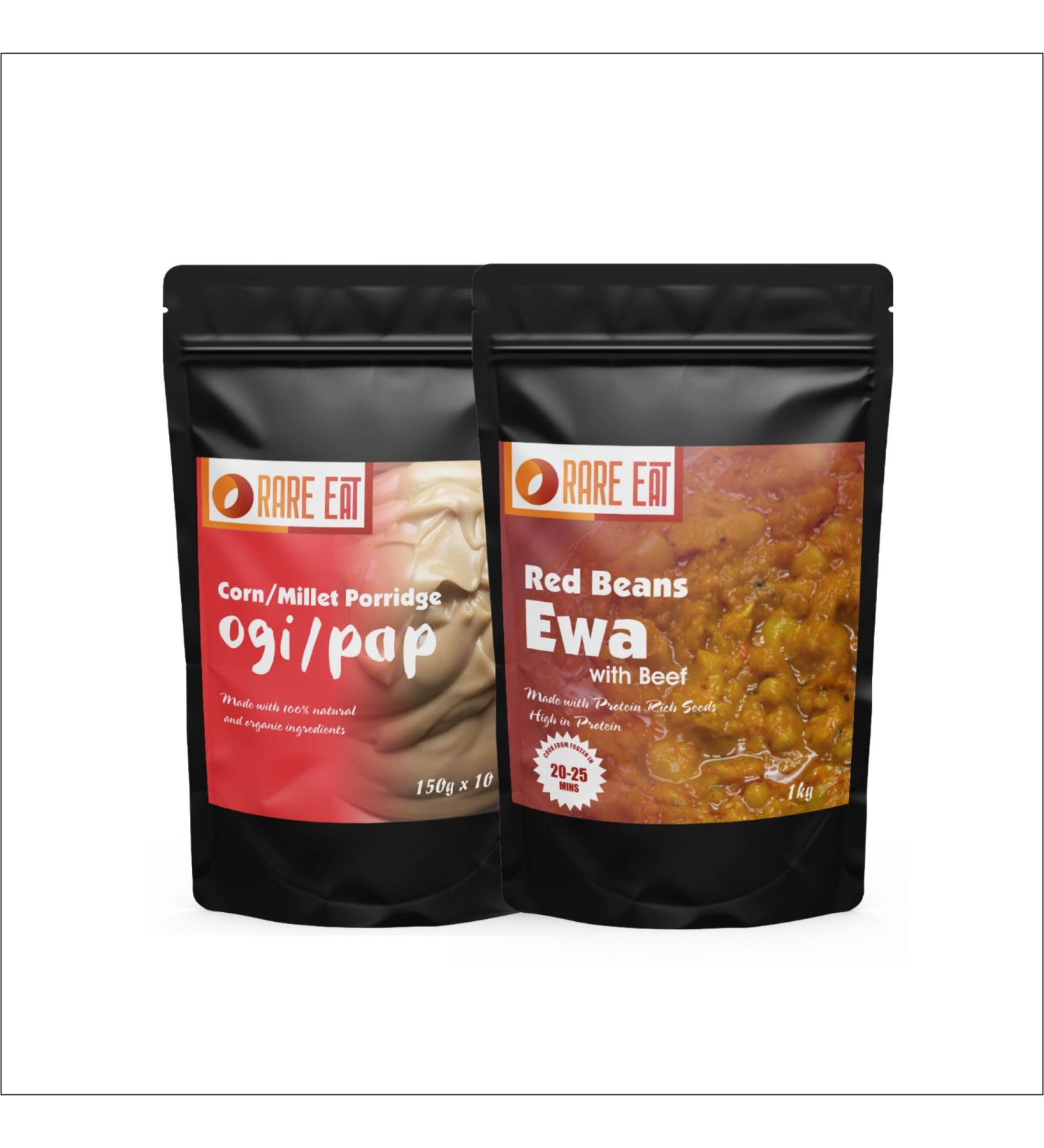 Corn Millet Porridge + Red Beans(Ewa Riro with Beef) | Serves 4 - Buy Online on GoSupps.com