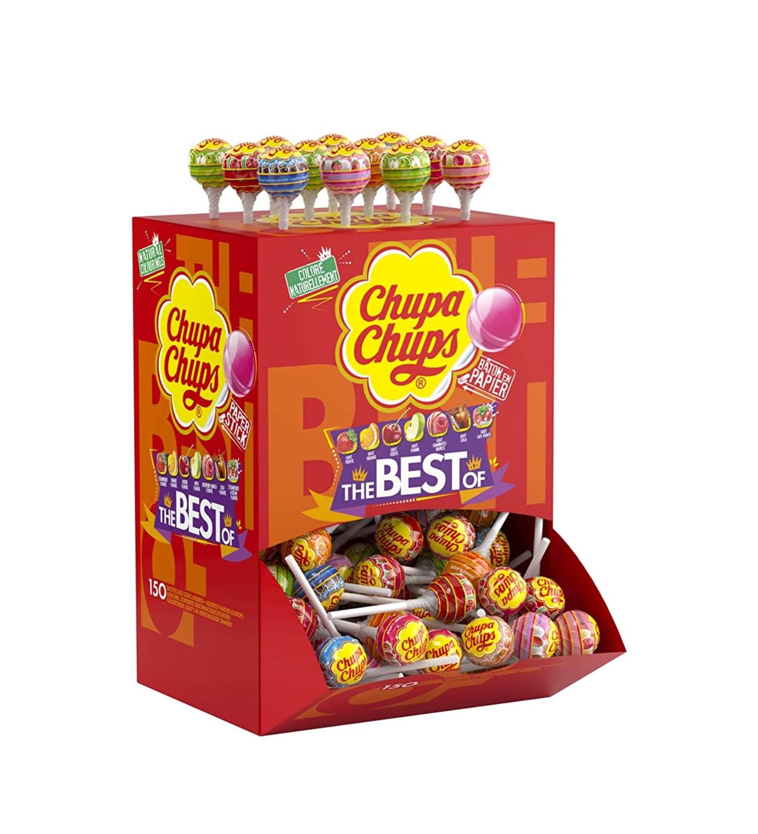 Bo te pr sentoir Sucettes CHUPA CHUPS The Best - 150 pi ces
