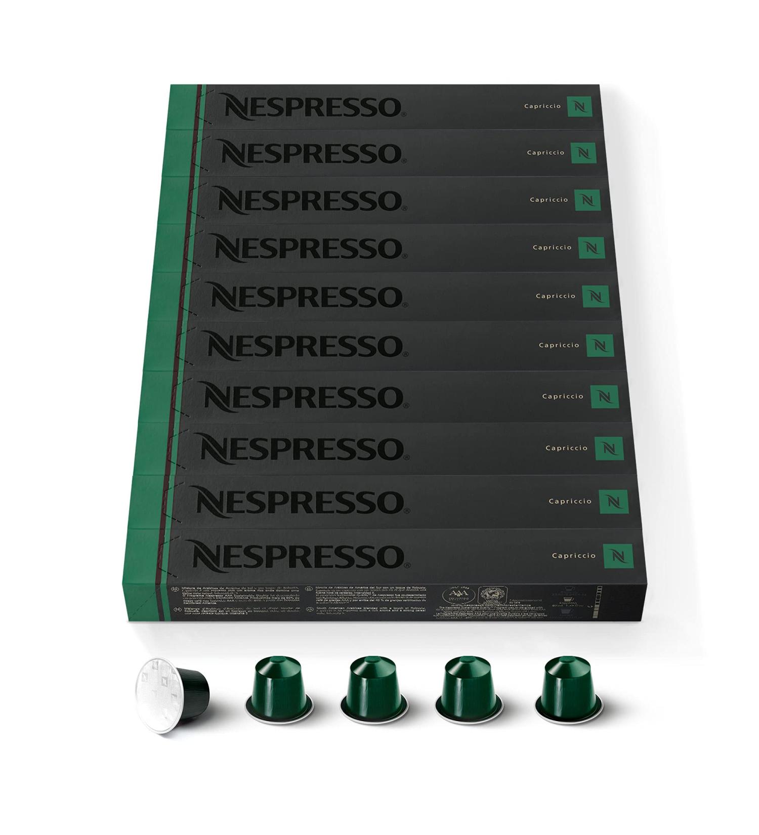 Nespresso Nespresso Original 100 Capriccio Capsules Intensity 5 For Espresso & Cappuccino Milk Recipe (10 packs of 10)