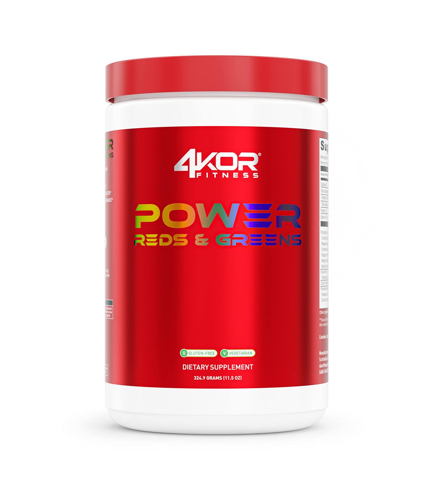 4KOR Fitness Power Reds & Greens - Antioxidant-Rich Superfoods Drink | Gluten-Free & Vegetarian | 30 Servings - Buy Online on GoSupps.com