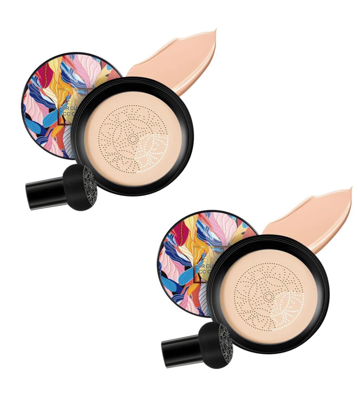 Indicativet 2024 New Mushroom Head Air Cushion CC Cream Air Cushion CC Cream Mushroom Head Indicativet Makeup Matte Moisturizing Concealer Beauty Cream Foundation (Natural Color 2pcs) - Buy Online on GoSupps.com