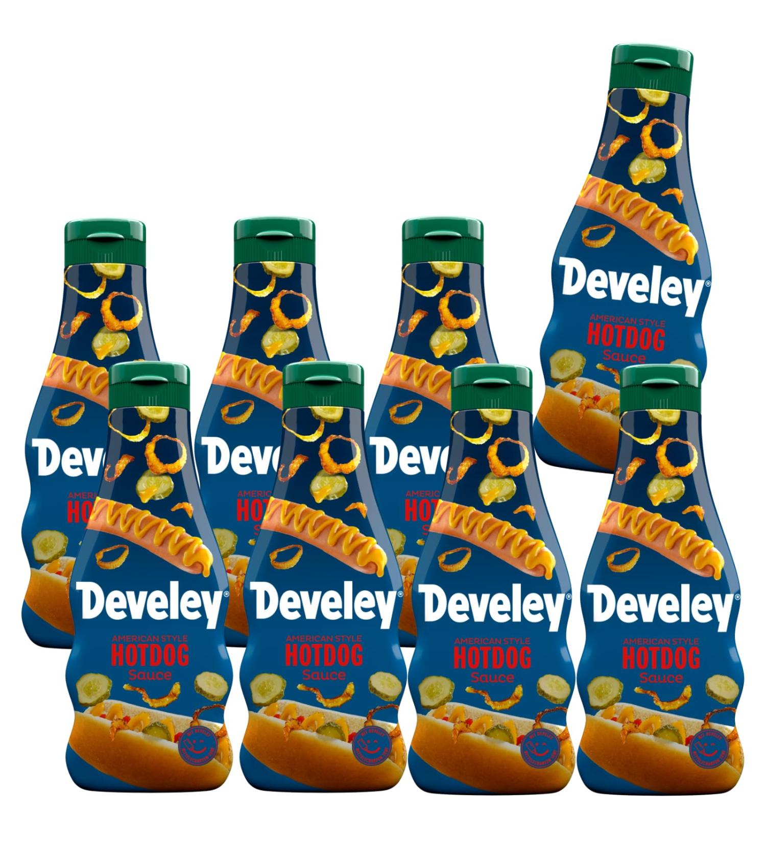 Develey Hotdog Sauce American Style Pack of 8 (8 x 250ml) with Medium Hot Mustard | International Shipping Available - Buy Online on GoSupps.com