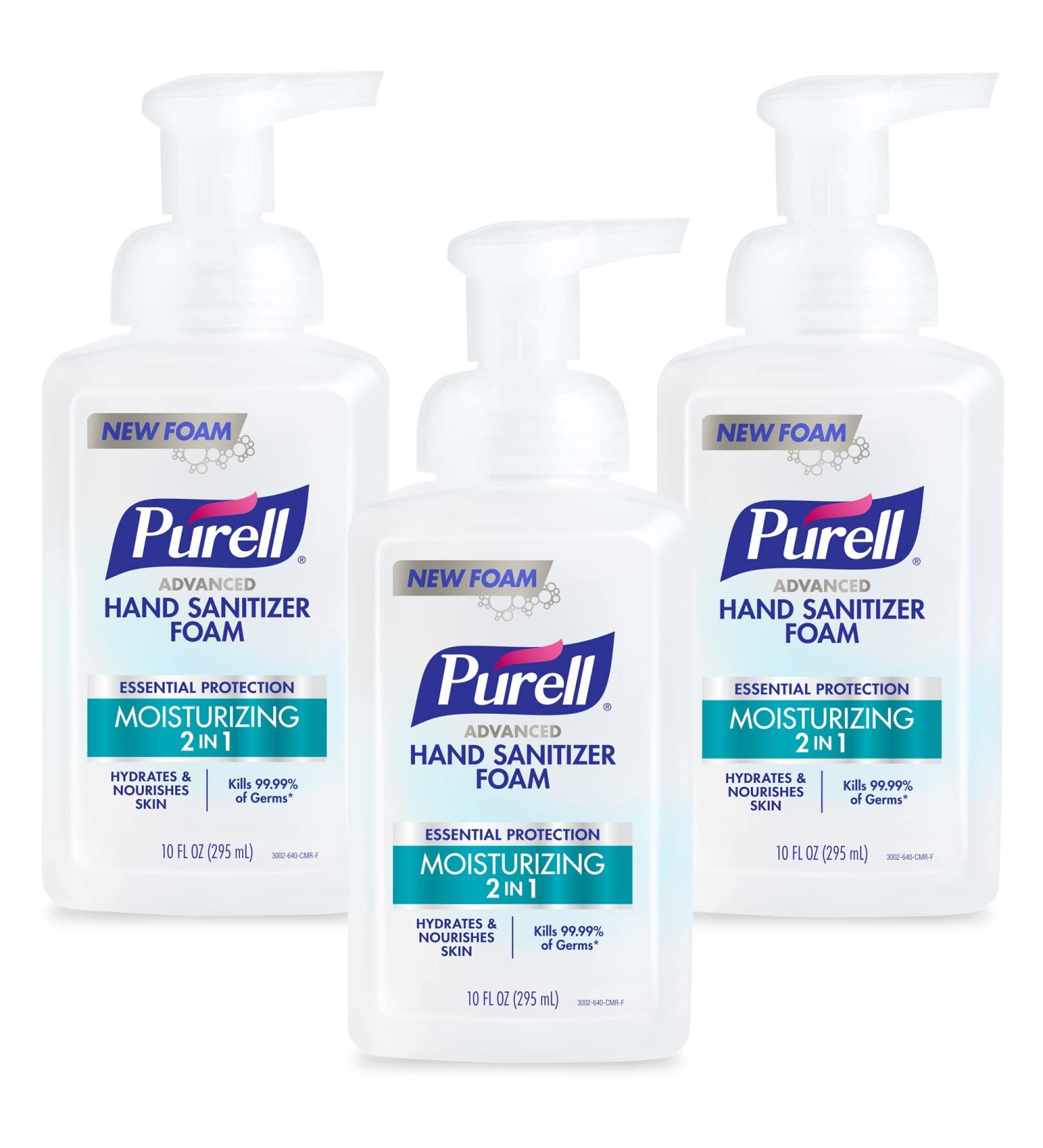 Purell Advanced Hand Sanitizer 2in1 Moisturizing Foam with Essential Oils 10 oz Pump (Pack of 3) - Buy Online on GoSupps.com