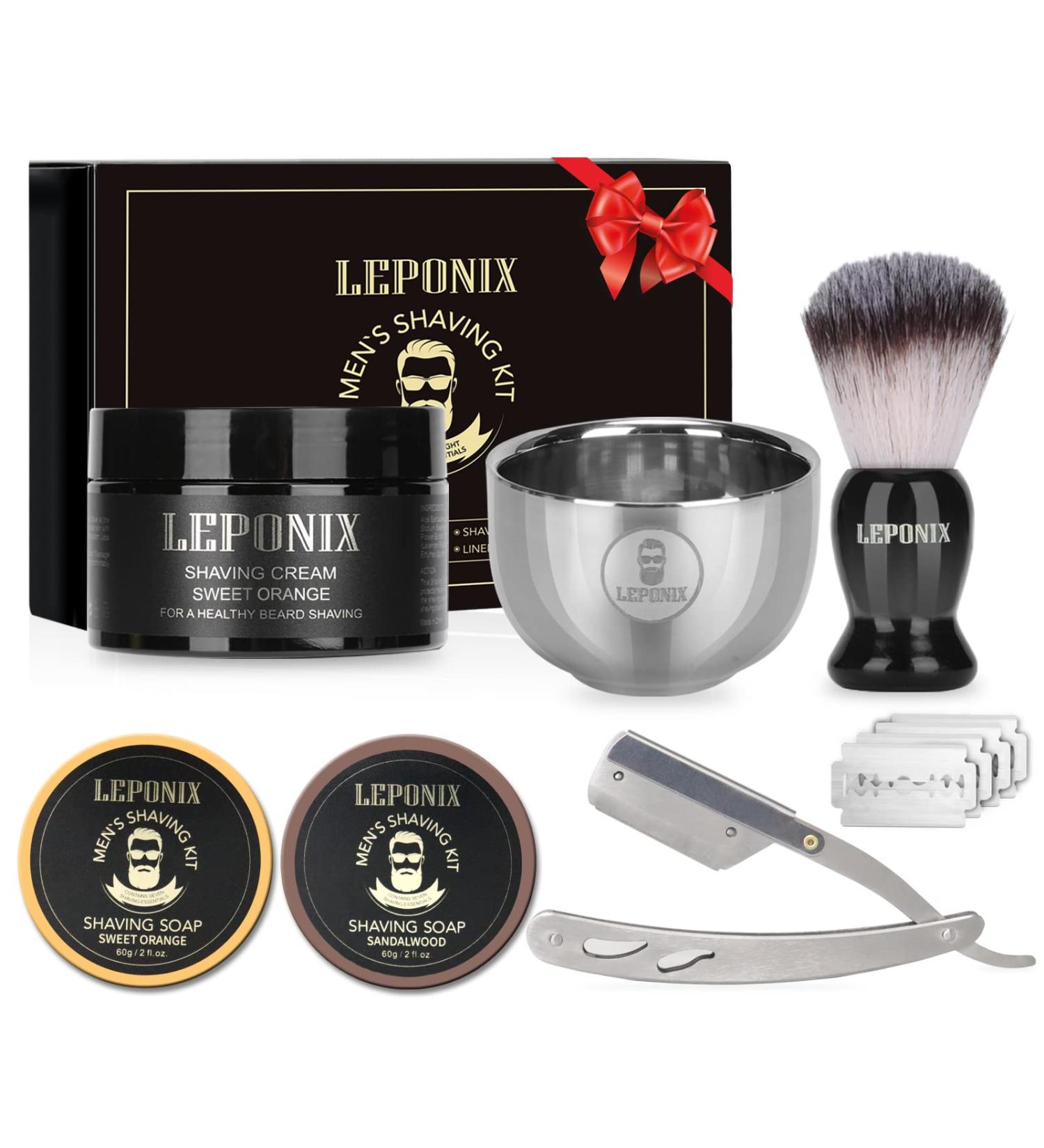 Straight Razor Shaving Kit with Soap, Cream, Brush & Bowl - Father s Day Gift for Men - Sweat Orange - Buy Online on GoSupps.com