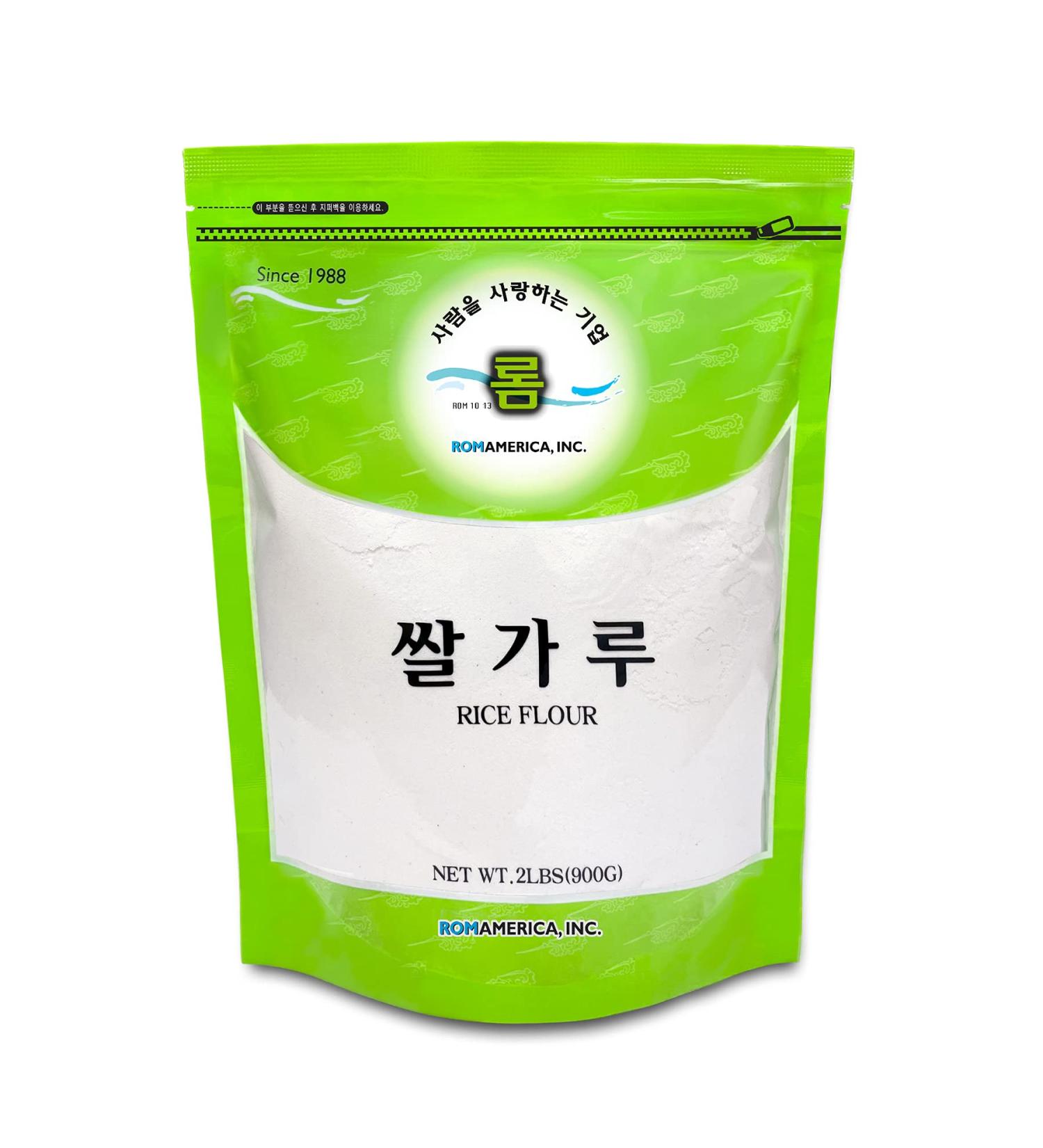 ROM AMERICA Premium White Rice Flour, Fine Gluten Free Flour for Baking and Cooking Alternative, Resealable Bag  - 2 Pound (Pack of 1)