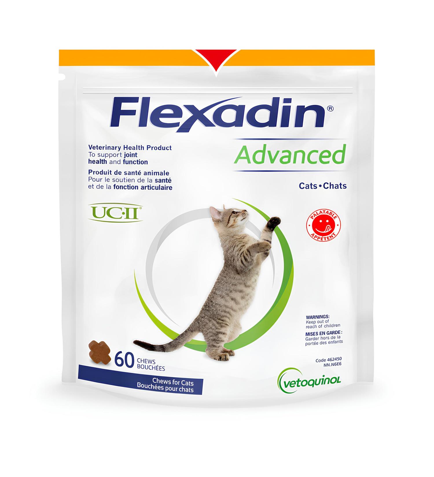 Vetoquinol Flexadin Advanced Cat Joint Supplement One Unit a Day for Cats 60 Chews - Buy Online on GoSupps.com