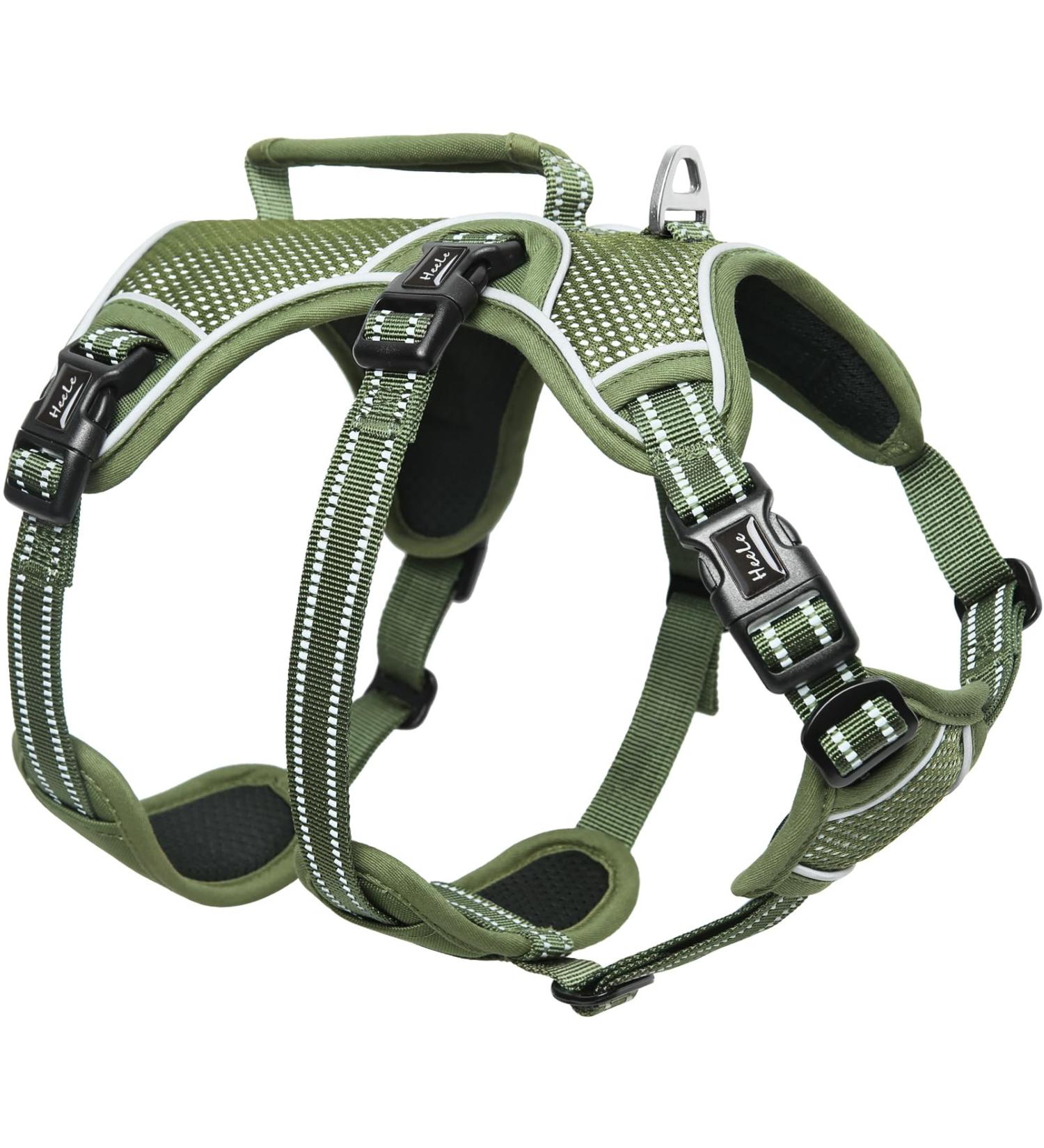 Buy Heele Dog Harness - Reflective Breakout Buckle Robust Handle Panic Clip - Perfect Fit in Green - Buy Online on GoSupps.com
