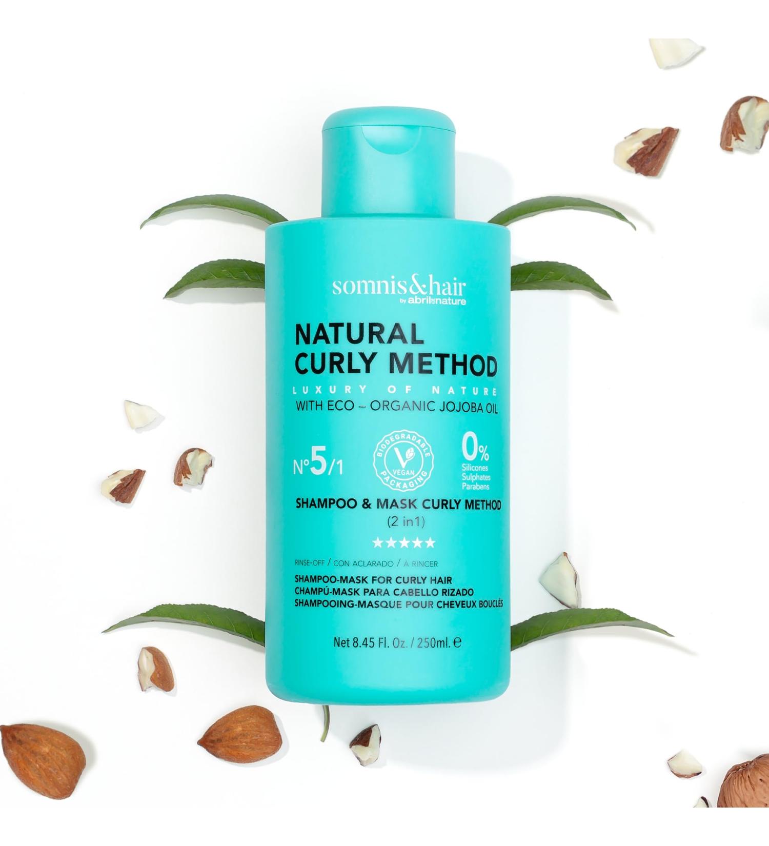 somnis&hair - Curly Method 2 in 1 Shampoo and Mask for Curls and Waves - Definition Hydration and Anti-frizz - Without Sulfates Parabens or Silicones - Vegan - 250 ml - Buy Online on GoSupps.com