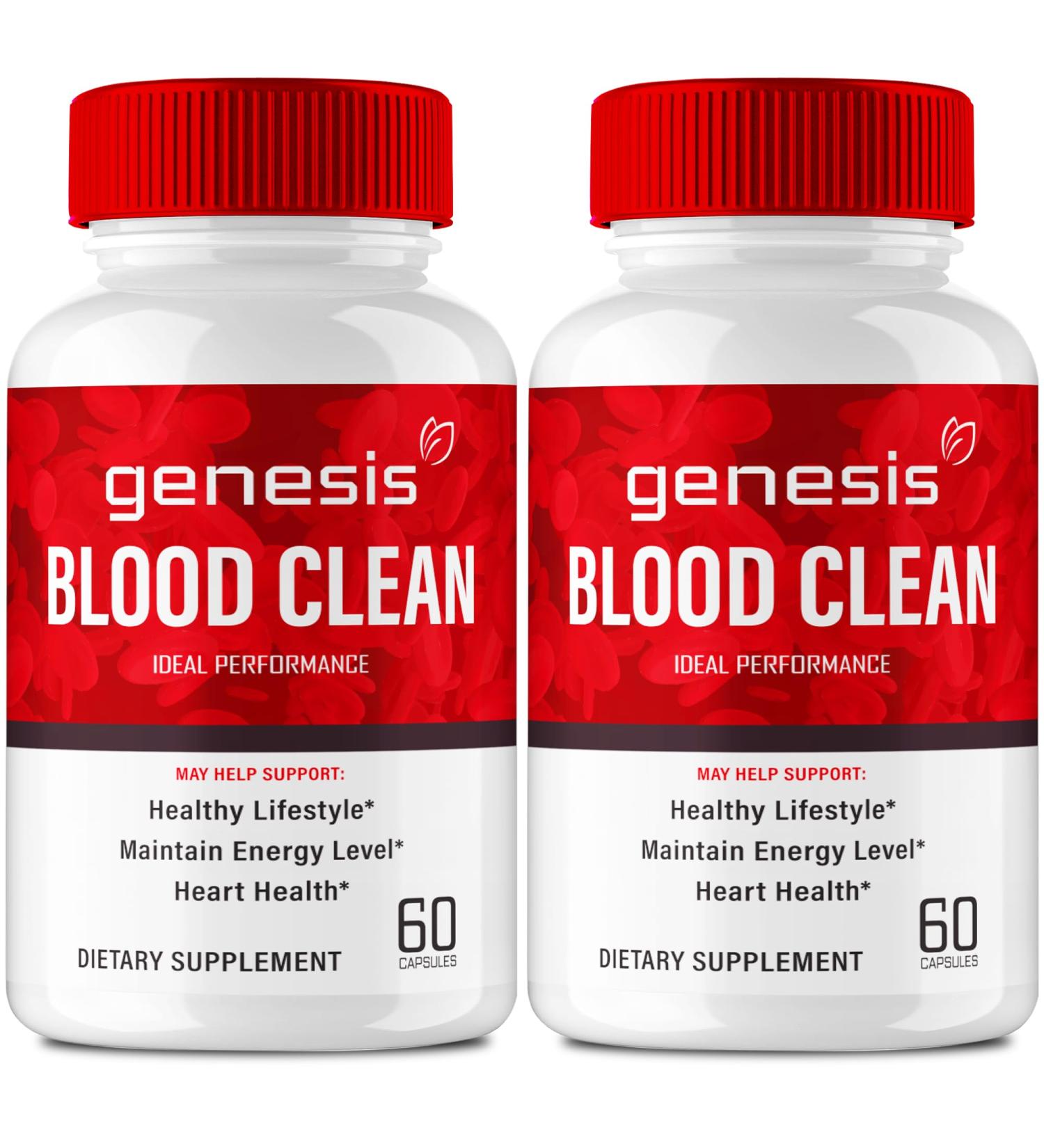 Genesis Blood Clean Capsules - Advanced Formula Supplement for Maximum Strength - Natural Blood Vessel Cleaner GenesisBlood Clean Pills GenesisBloodClean Pastillas Reviews (2 Pack) - Buy Online on GoSupps.com