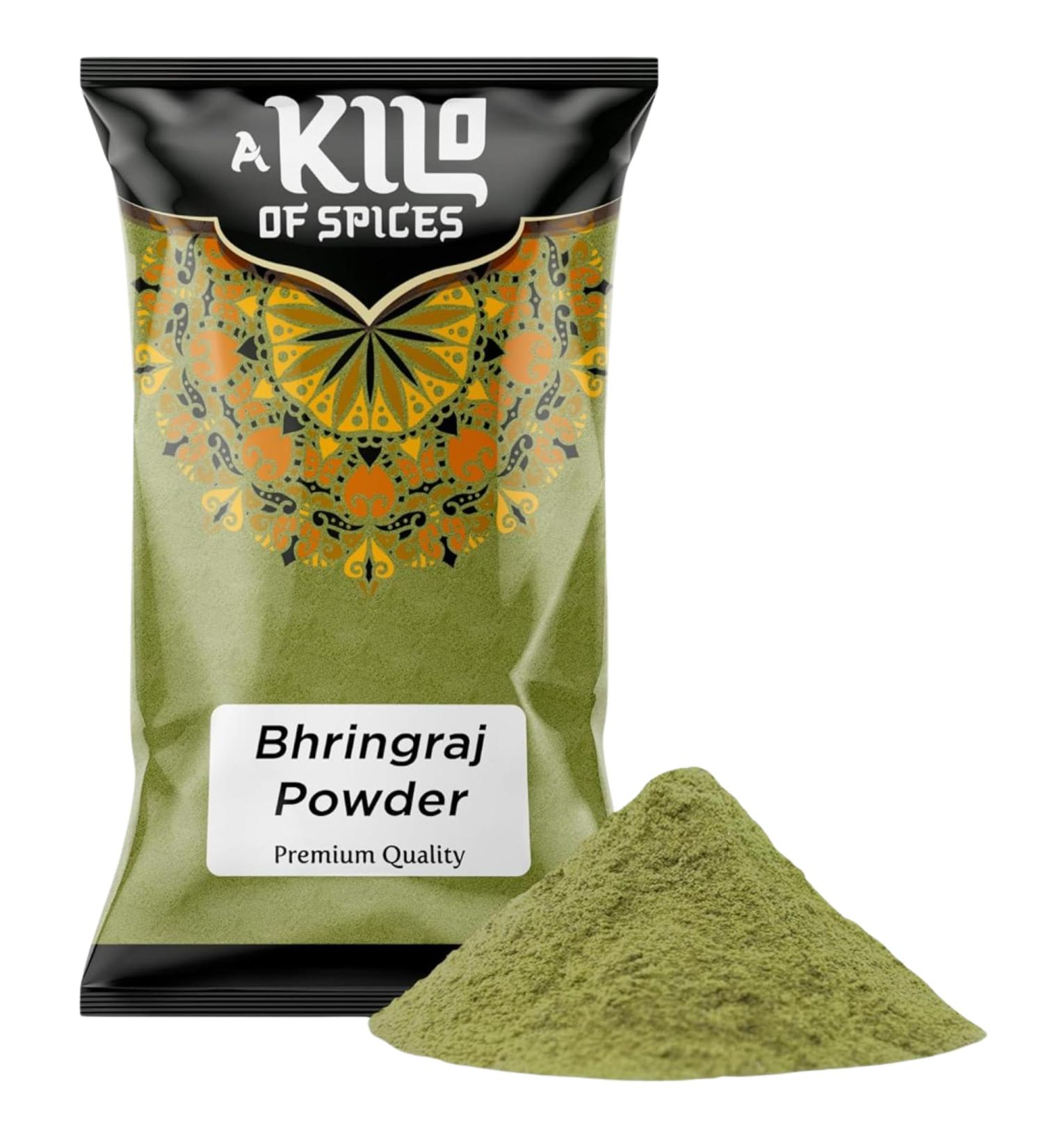 A Kilo of Spices Poudre Bhringraj 1 kg | Eclipta Alba | Fausse marguerite | Nourrit le cuir chevelu am liore la croissance des cheveux et stimule la brillance des cheveux | Aide pr venir la perte 1 kg (Lot de 1) - Buy Online on GoSupps.com