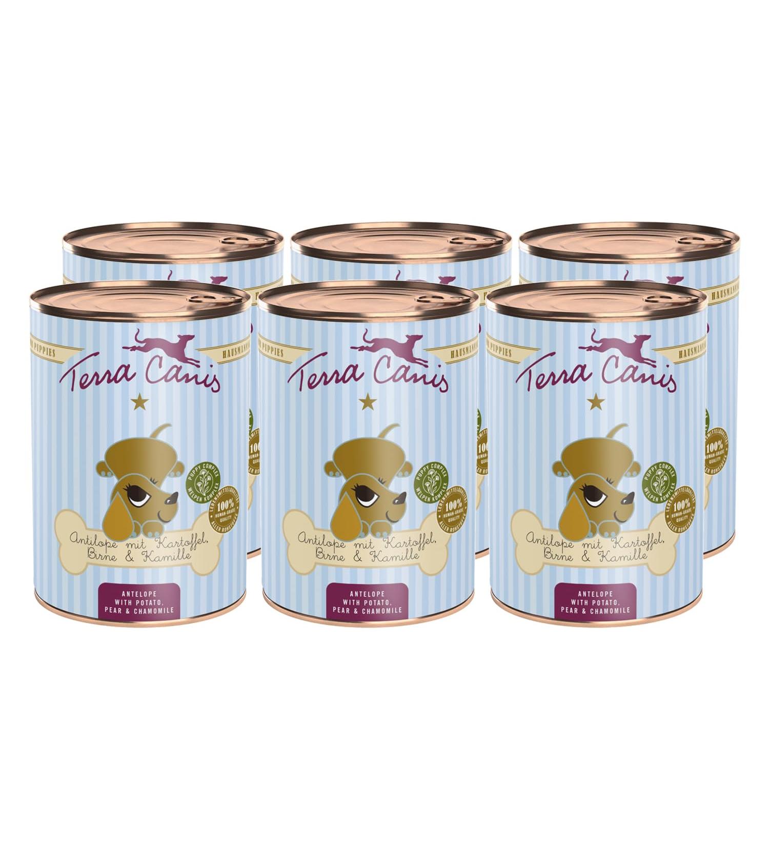 Wet food for puppies (6 x 400 g, antelope)