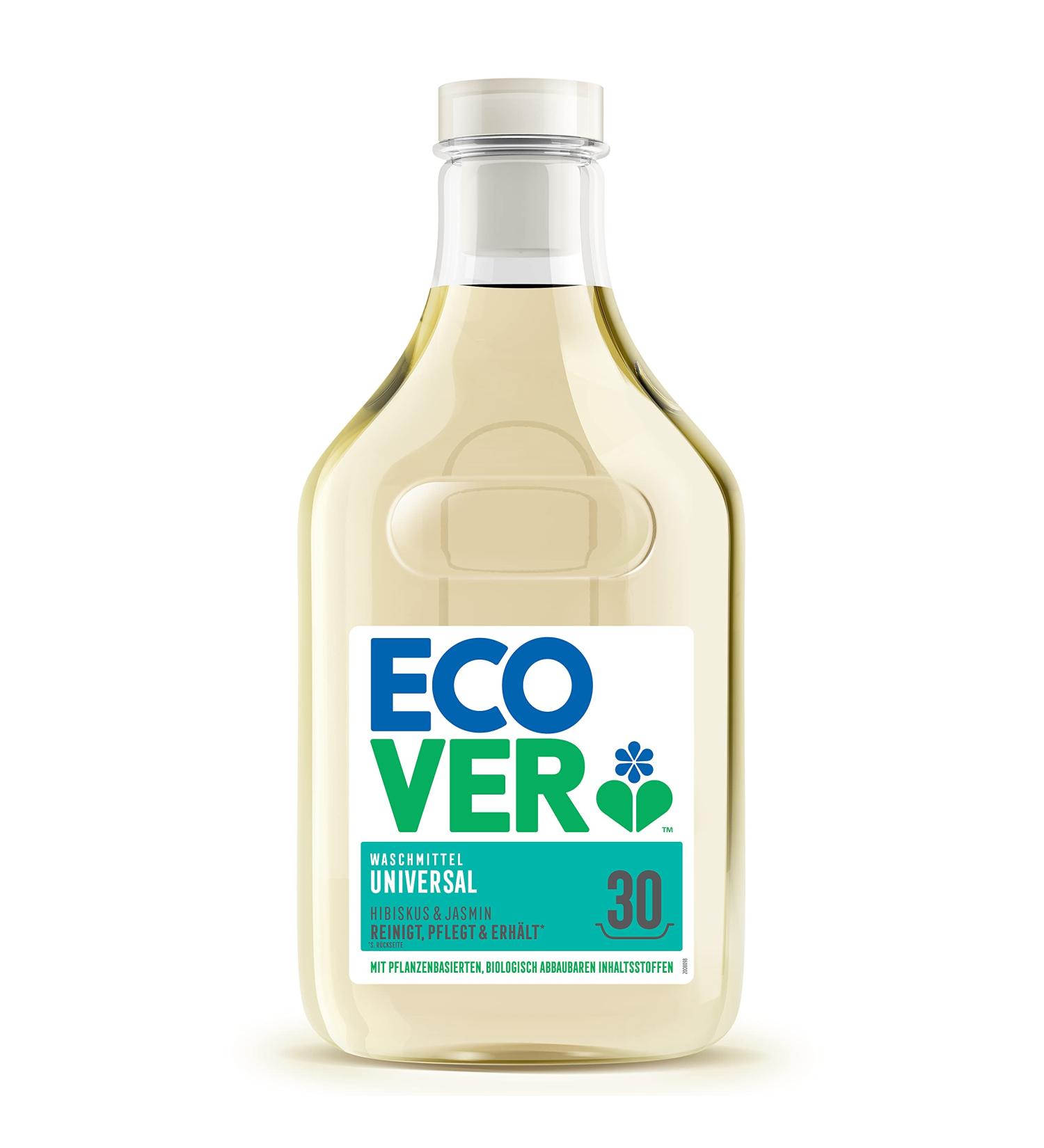 Ecover Universal Liquid Detergent Hibiscus & Jasmine 1.5L | Plant-Based Eco-Friendly 30 Washloads Protect & Maintain Clothing - Buy Online on GoSupps.com