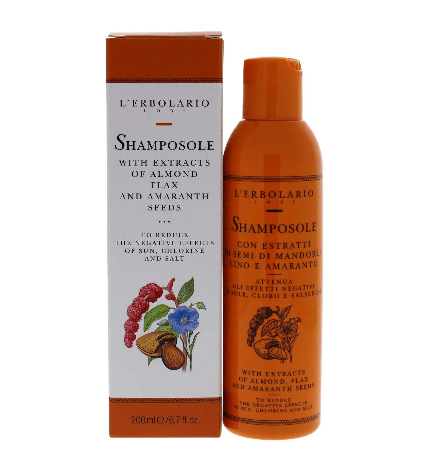 L'Erbolario Shamposole Shampoo - Protects Hair from Sun Chlorine & Salt - Strengthens & Moisturizes - 6.7 Oz - Buy Now for International Shipping - Buy Online on GoSupps.com