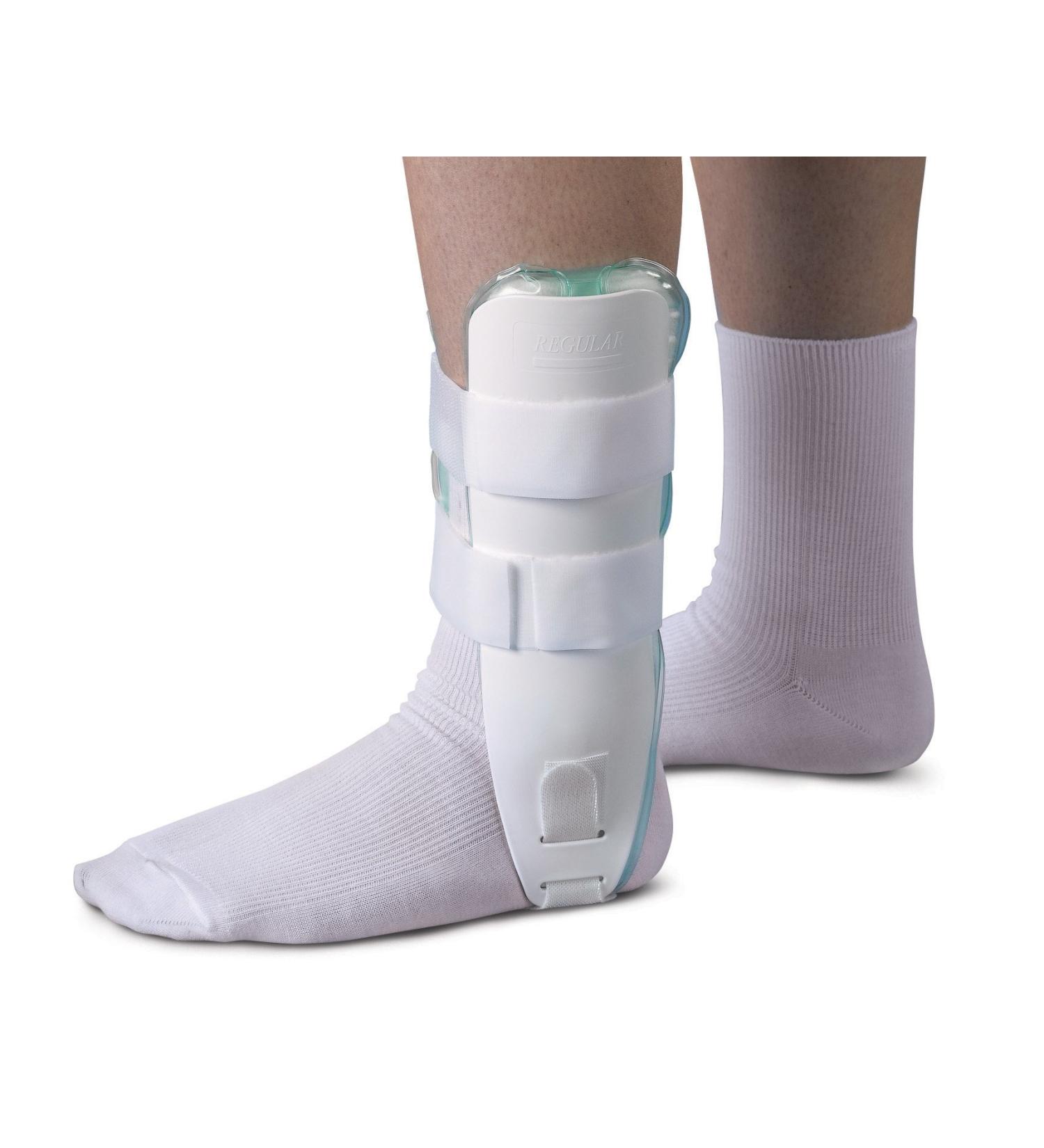 Medline Air and Foam Stirrup Ankle Splints Adjustable Compression Universal Fit Hook-and-Loop Straps Fits Right or Left Ankle 1 Each