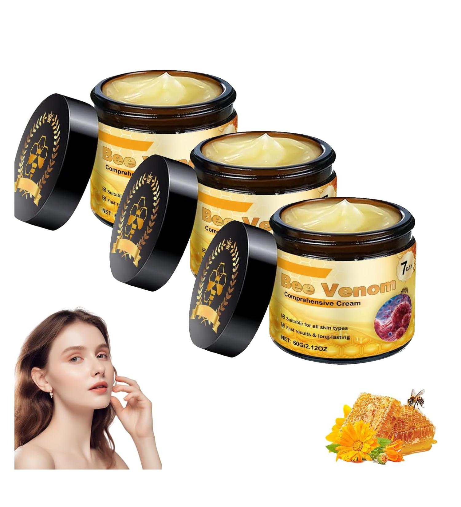 Bee Venom Complex Cream Professional Bee Venom Skin Treatment Cream Punishing & Wrinkle Reducing Deeply Nourishing Natural Moisturizing Cream For All Skin Types 3pcs - Buy Online on GoSupps.com