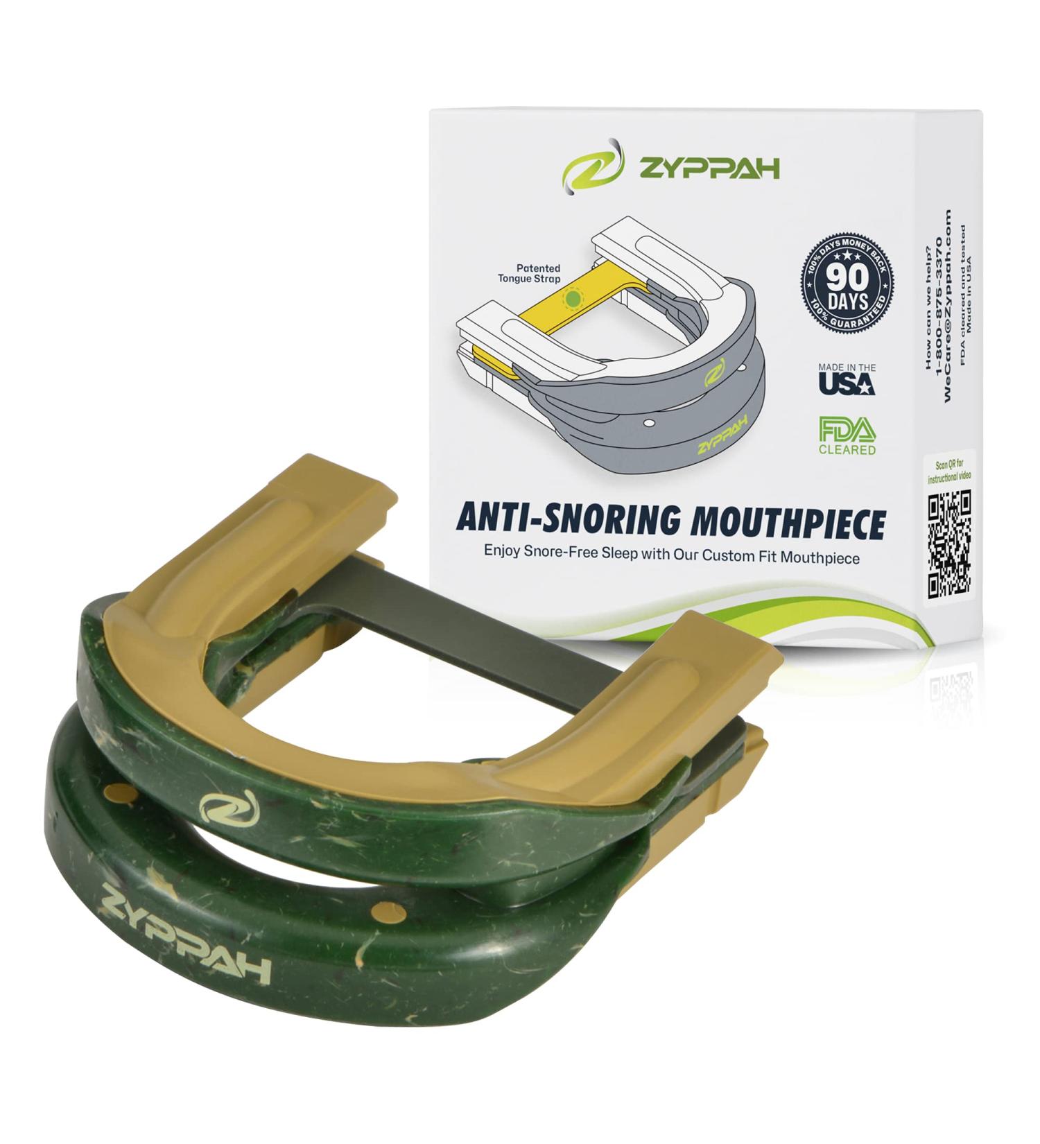 ZYPPAH Anti Snoring Hybrid Oral Mouthpiece with Tongue Strap - Custom Mold for Better Sleep - Stop Snoring and Achieve Happy Sleep - Military Grade - 2.25 x 2.75 x 1 inches - Buy Online on GoSupps.com