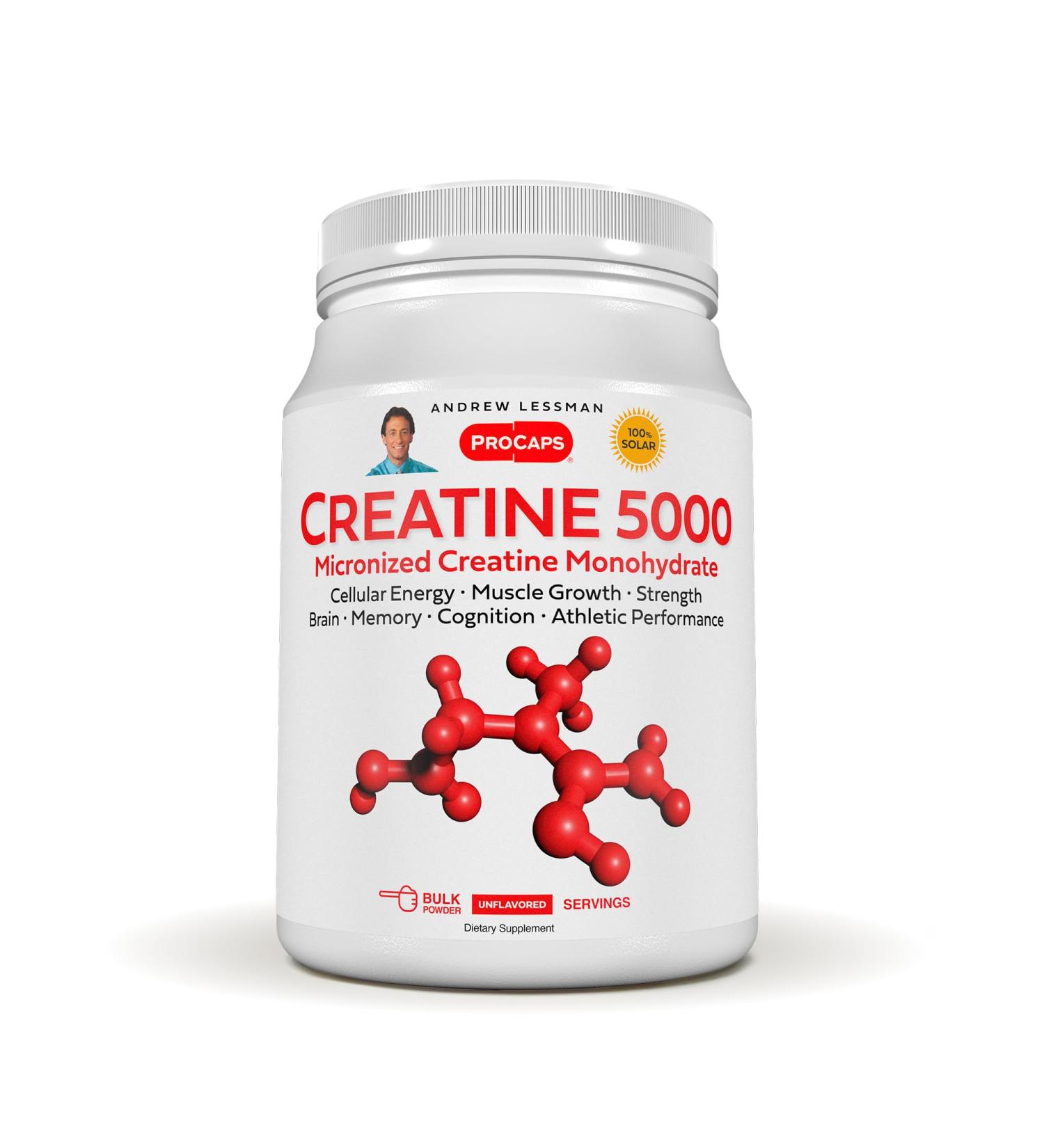 ANDREW LESSMAN Creatine 5000 Micronized Creatine Monohydrate. 60 Servings. Cellular Energy Muscle Strength & Growth. Brain Memory Cognition Athletic Performance. No Additives. Ultra-Pure Powder. 10.6 Ounce (Pack of 1) - Buy Online on GoSupps.com