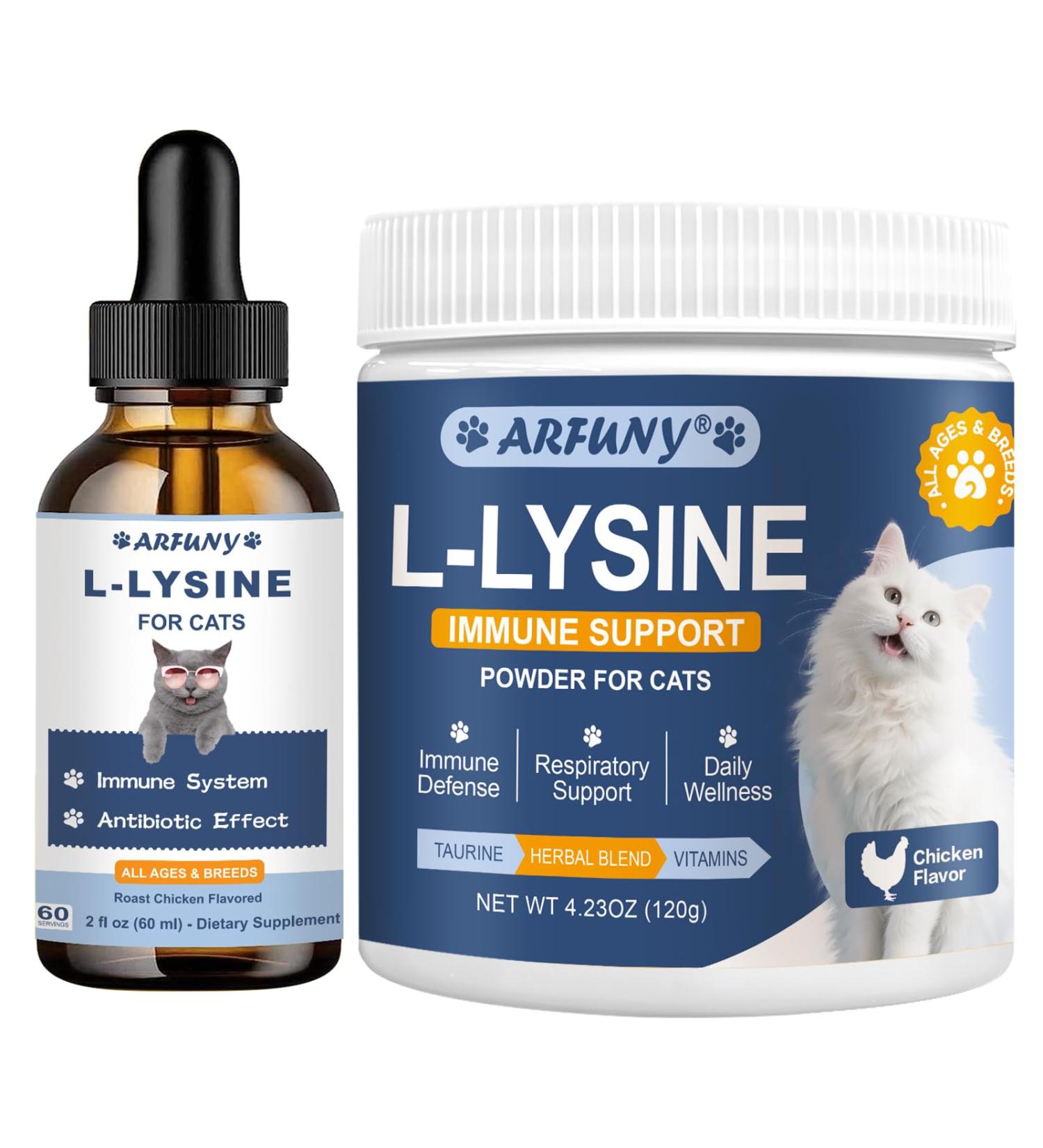 SANTKOL L-Lysine Supplement for Cats 60ML Lysine for Feline Respiratory Sneezing Runny Nose Eye Function & Cat Lysine Powder Support Immune System Respiratory Eye Health - Buy Online on GoSupps.com