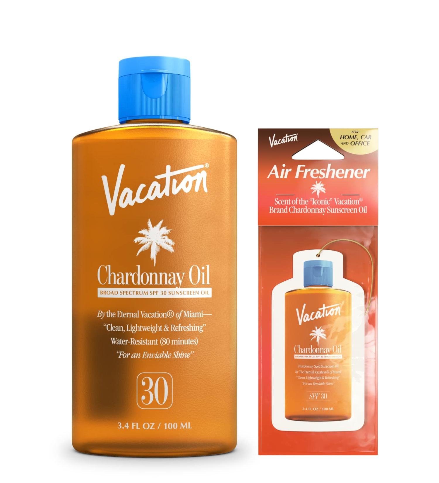 Vacation Chardonnay Oil SPF 30 - Vegan Sunscreen Tanning Oil with Broad Spectrum Protection - Buy Online on GoSupps.com