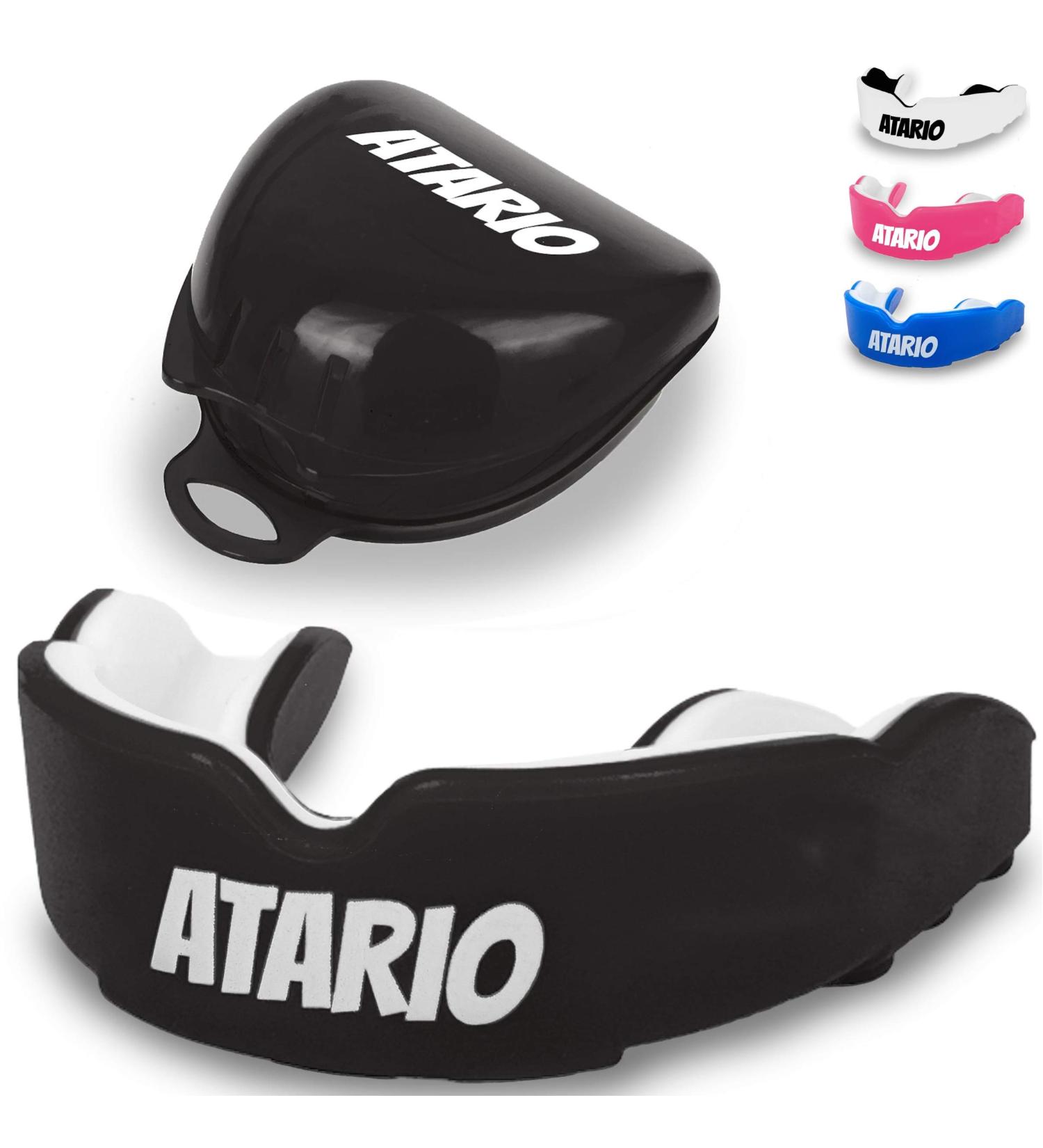 ATARIO Mouth Protection - Perfect Hold Boxing & Martial Arts Mouthguard BPA-Free with Transport Box - Kickboxing Muay Thai MMA Football - Black - Buy Online on GoSupps.com