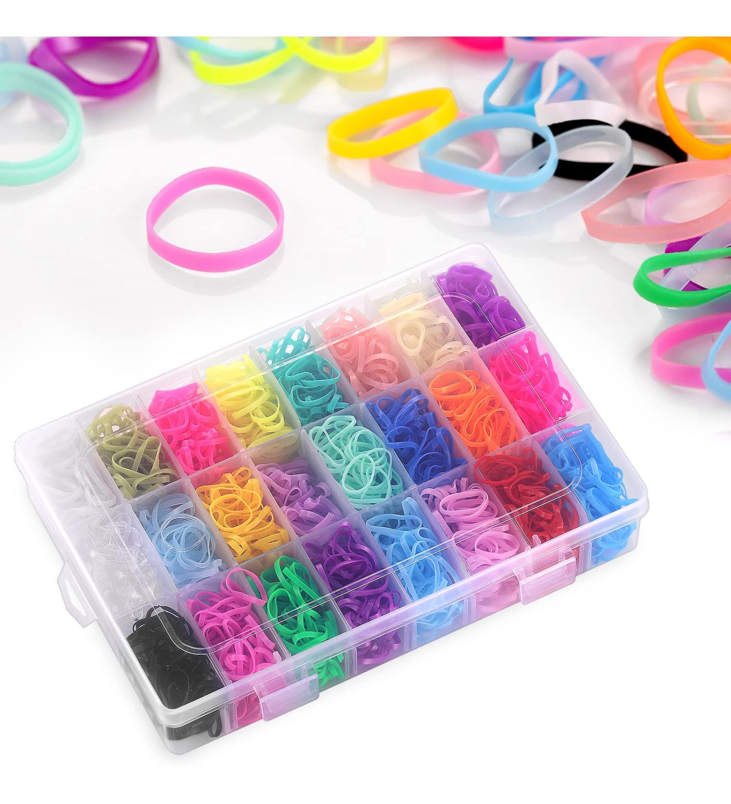 Funtopia 1500 Pc Small Elastic Hair Ties Set with Organizer Box - Colorful Hair Bands for Girls - Mini Kids & Baby Hair Elastics in 24 Colors - Buy Online on GoSupps.com