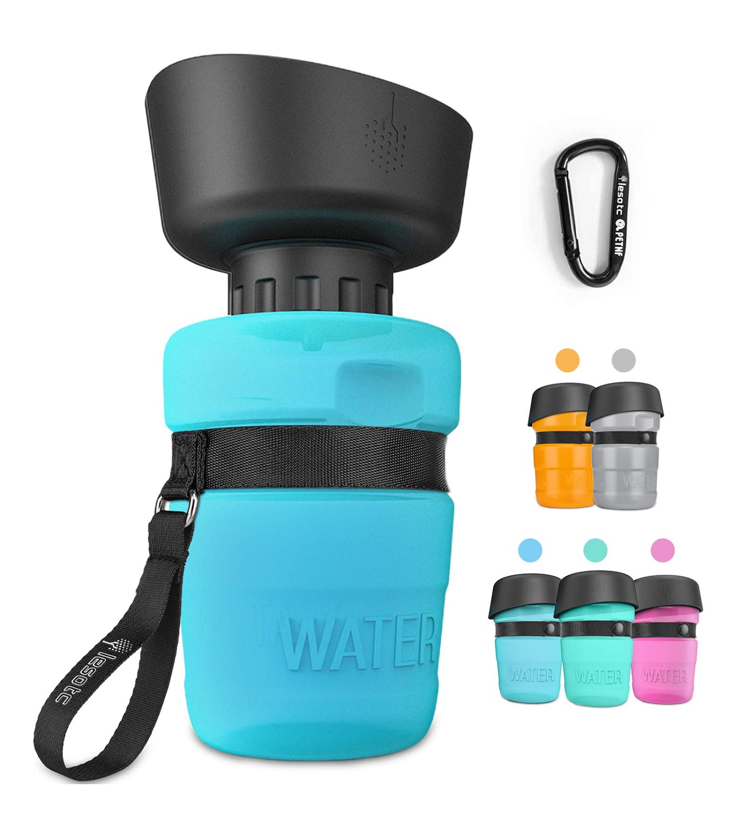 Lesotc 2022 Upgraded Pet Water Bottle for Dogs - Foldable & Leak Proof Dog Travel Dispenser - Lightweight & Convenient for Outdoor Walking, Hiking, Travel - BPA Free 18oz Blue - Buy Online on GoSupps.com